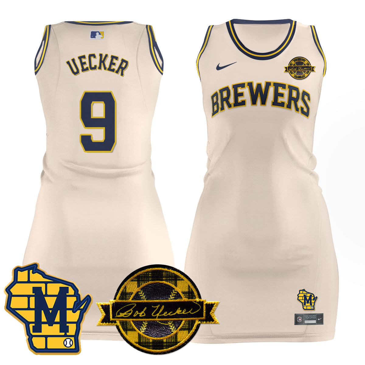 Brewers Uecker Jersey Dress - Cream - Nike MLB