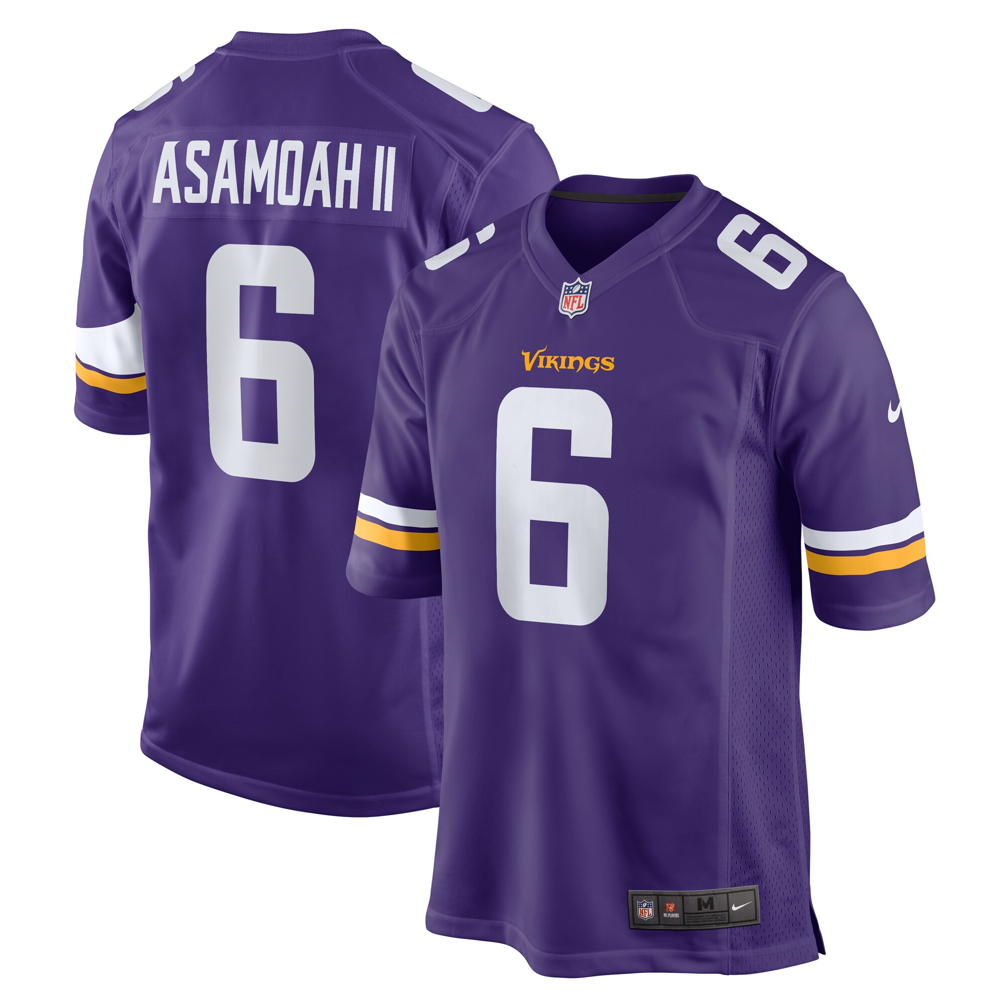 Brian Asamoah II Minnesota Vikings Game Jersey - Purple