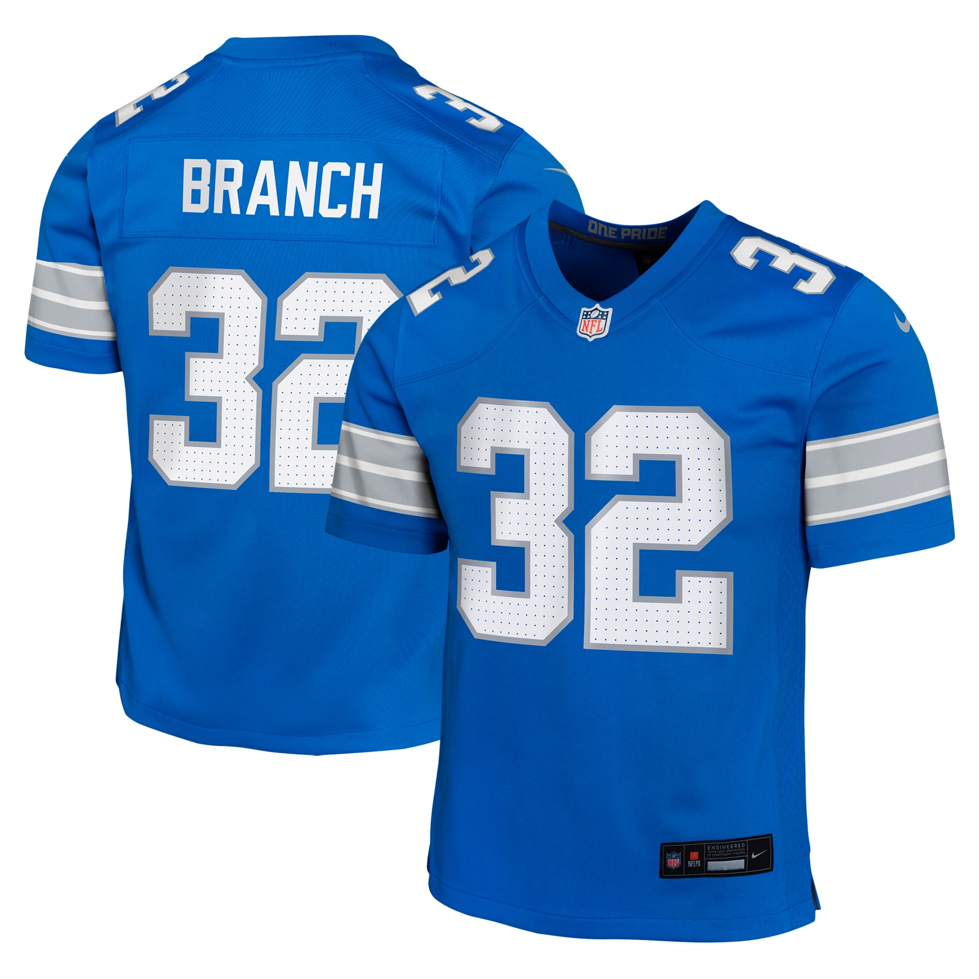 Brian Branch Detroit Lions Youth Game Jersey