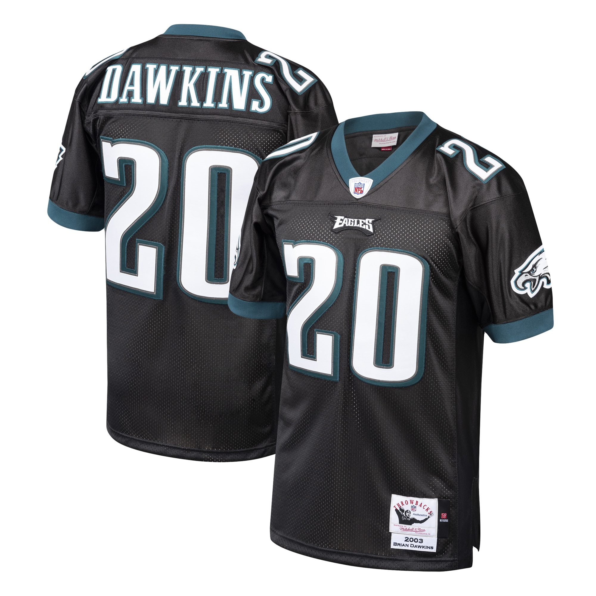 Brian Dawkins Philadelphia Eagles 2003 Throwback Retired Player Jersey - Black