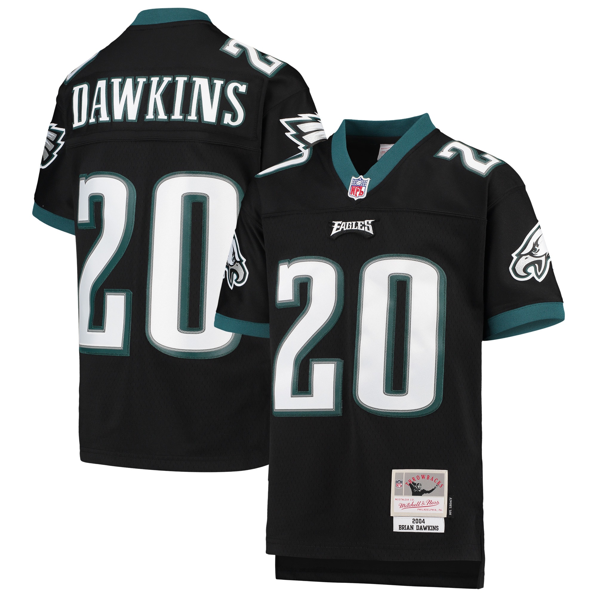 Brian Dawkins Philadelphia Eagles Youth 2004 Legacy Retired Player Jersey - Black