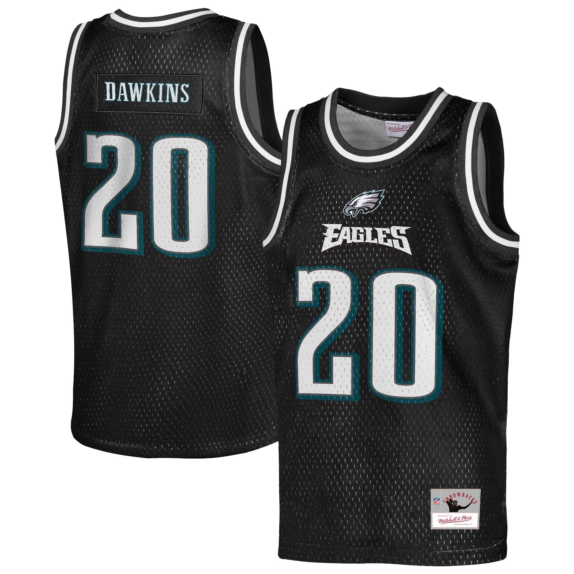 Brian Dawkins Philadelphia Eagles Youth Retired Player Basketball Fashion Jersey - Black