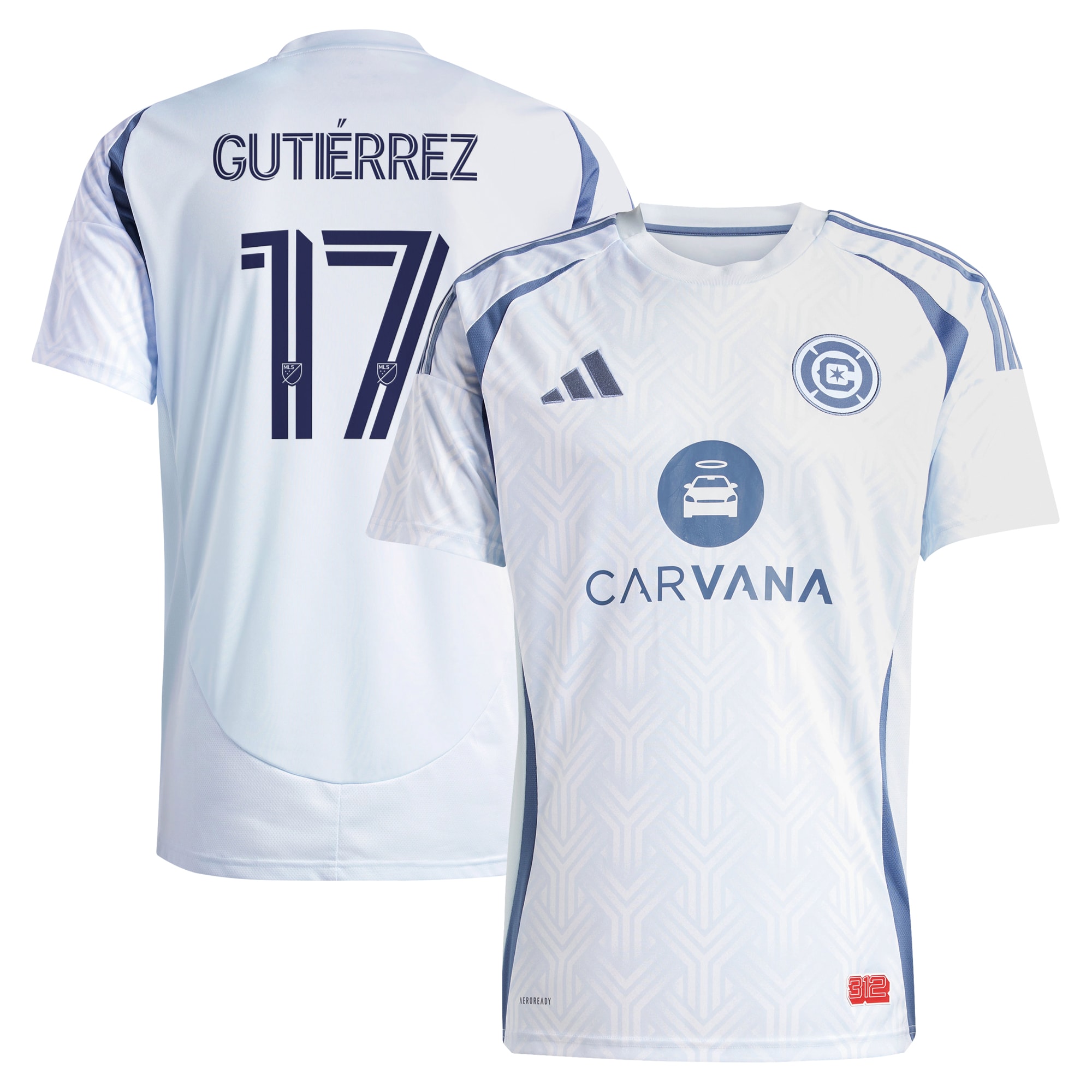 Brian Gutierrez Chicago Fire 2025 The Municipal Kit Player Jersey - Light Blue