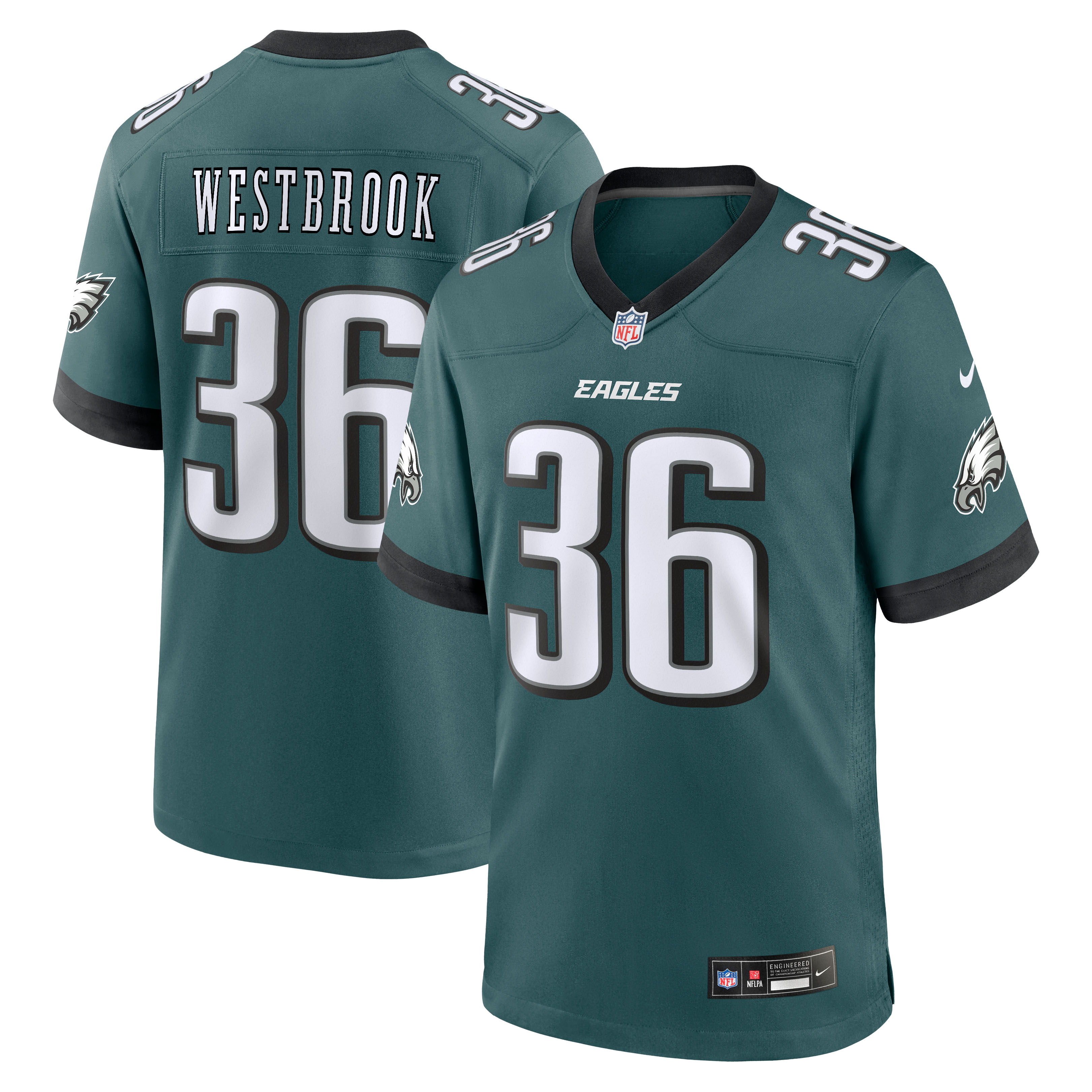 Brian Westbrook Philadelphia Eagles Team Retired Game Jersey - Midnight Green
