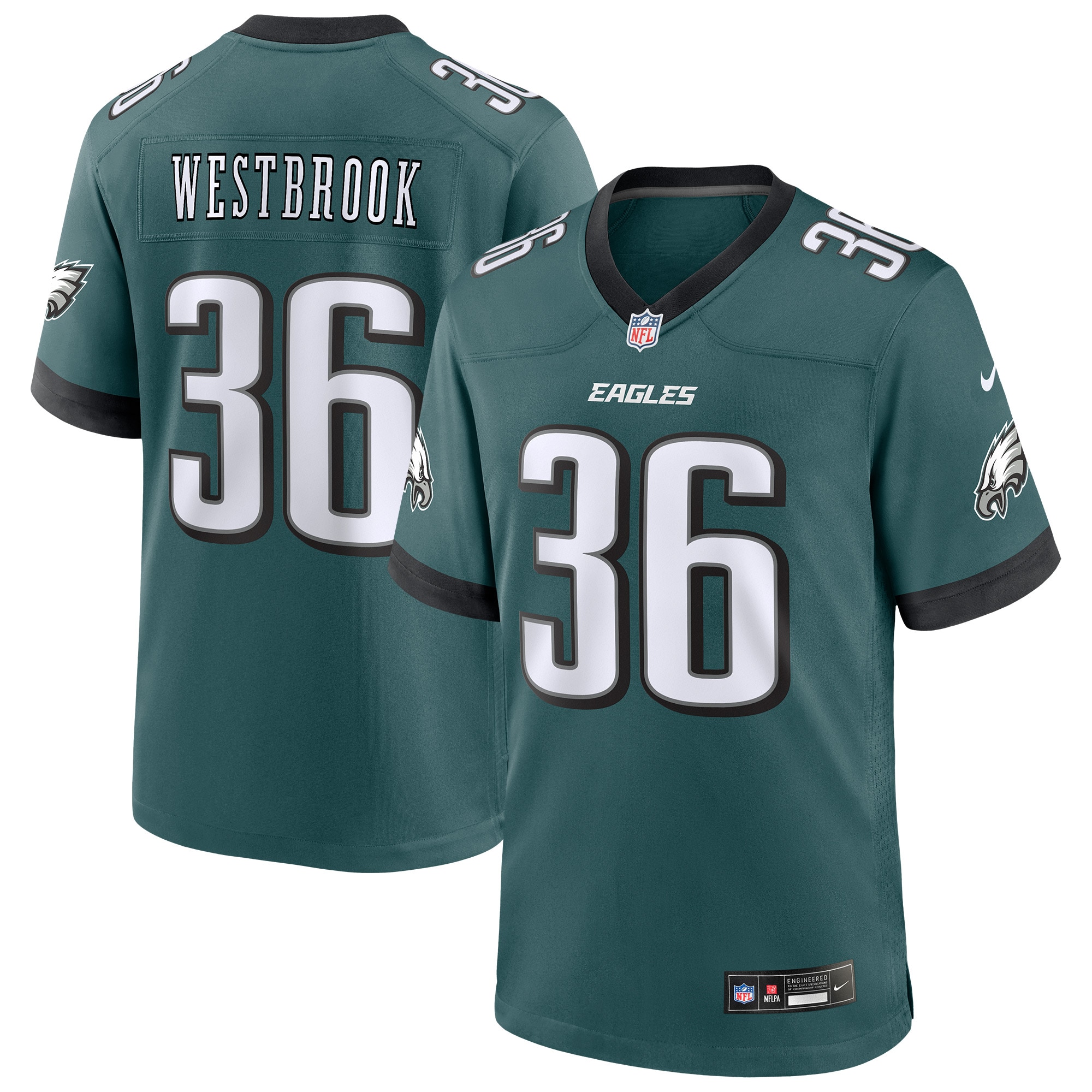 Brian Westbrook Philadelphia Eagles Team Retired Player Game Jersey - Midnight Green
