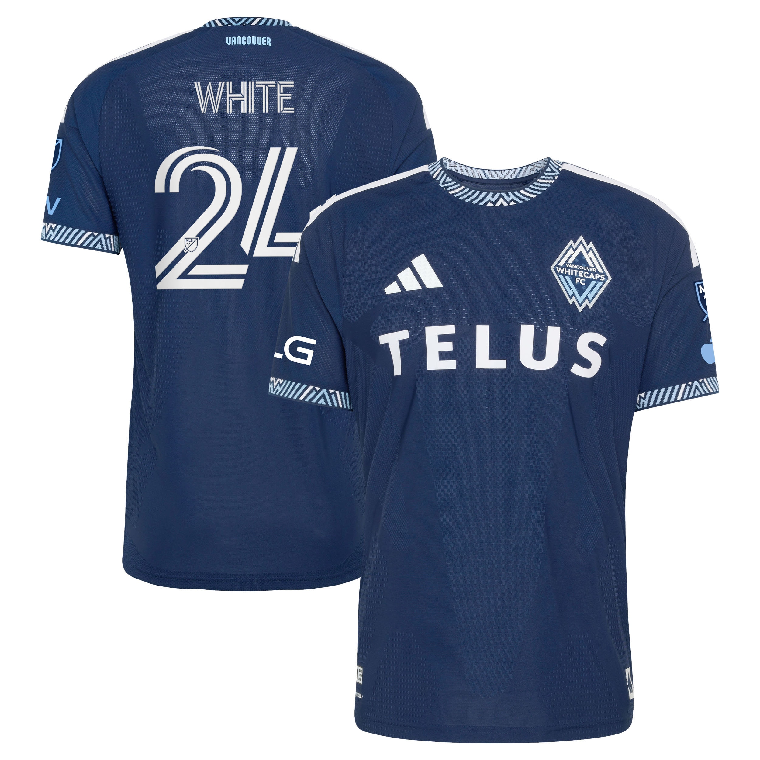 Brian White Vancouver Whitecaps FC 2026 The Coastal Jersey On-Field Patch Jersey - Blue