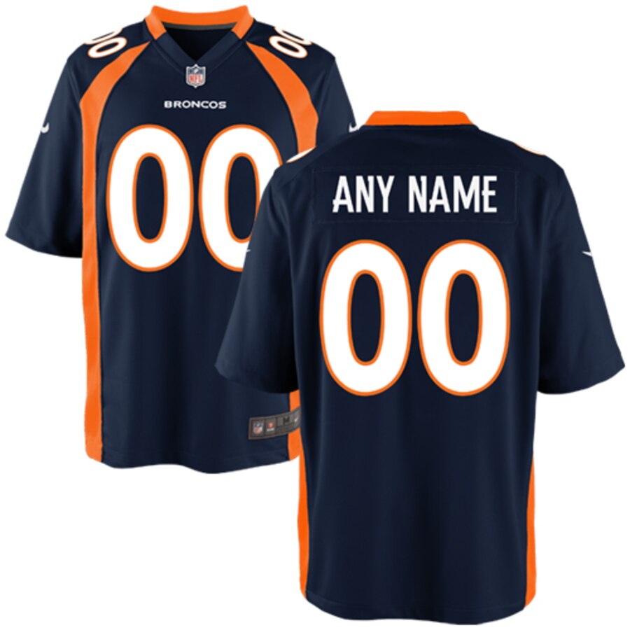 Alternative view of Broncos Navy Custom Jersey - Nike - Denver Football