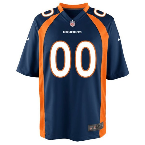Alternative view of Broncos Navy Custom Jersey nike - Nike Broncos Navy Custom Jersey