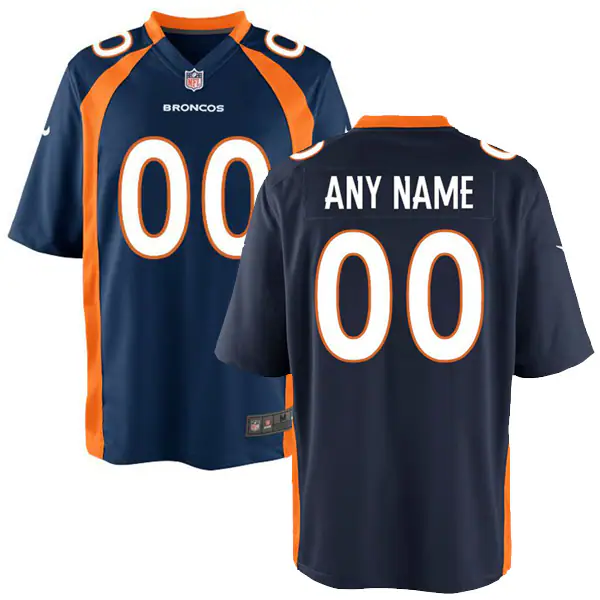 Broncos Navy Orange Custom Jersey - Nike Broncos Navy & Orange Custom 2