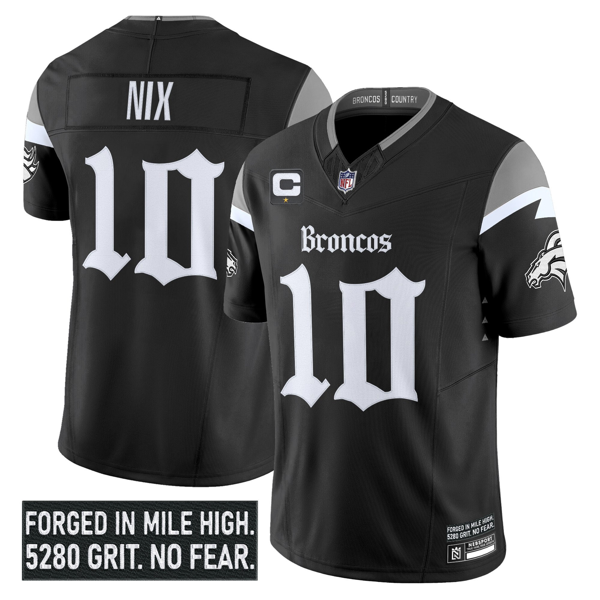 Broncos Nix Black Jersey - Broncos Nix #10 Black Alternate Jersey