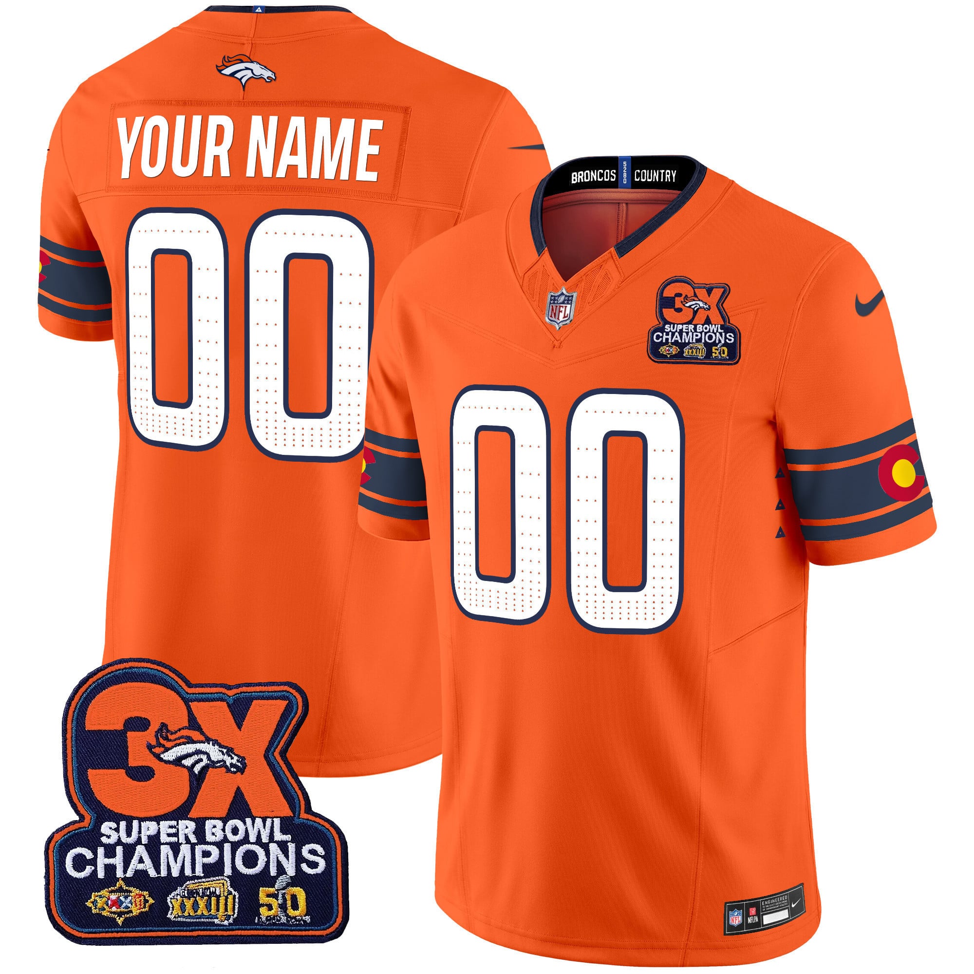Broncos Orange Custom Jersey nike - Nike Broncos Orange Custom Jersey
