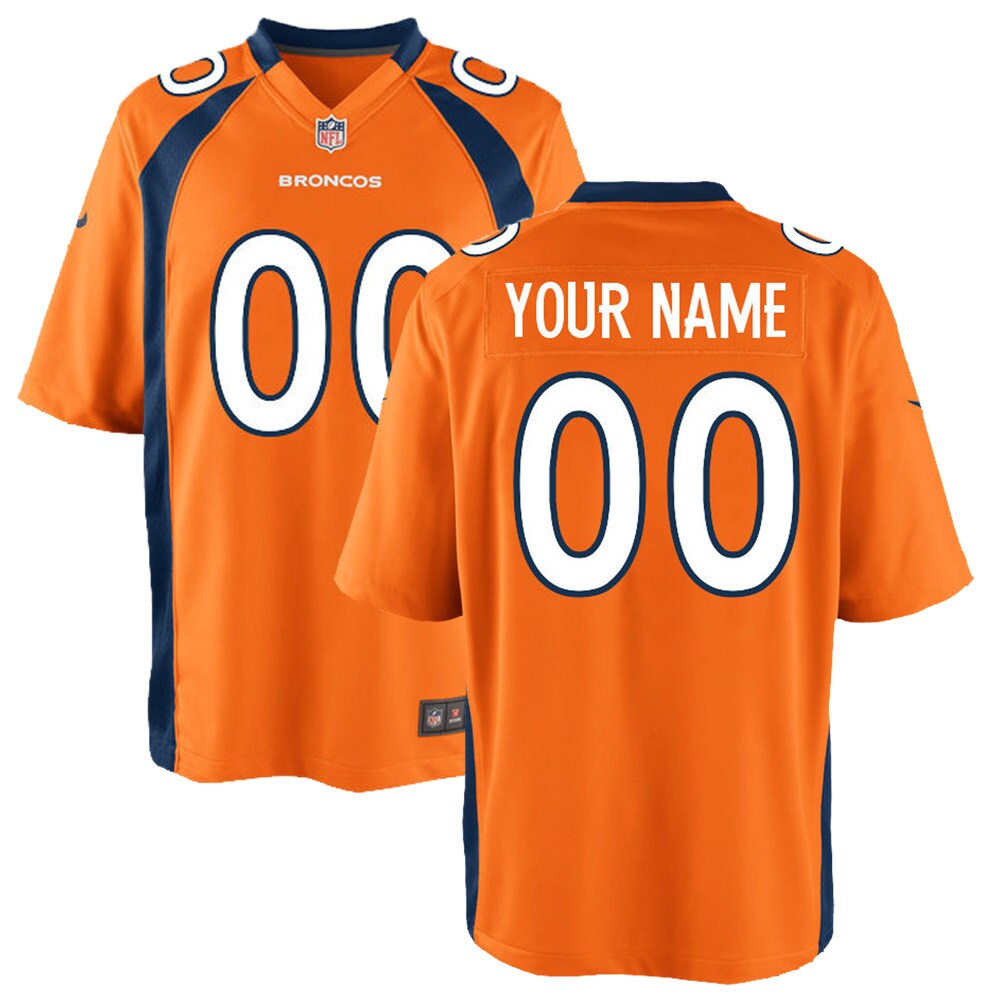 Broncos Orange Custom Jersey personalized - Nike Broncos Orange Custom