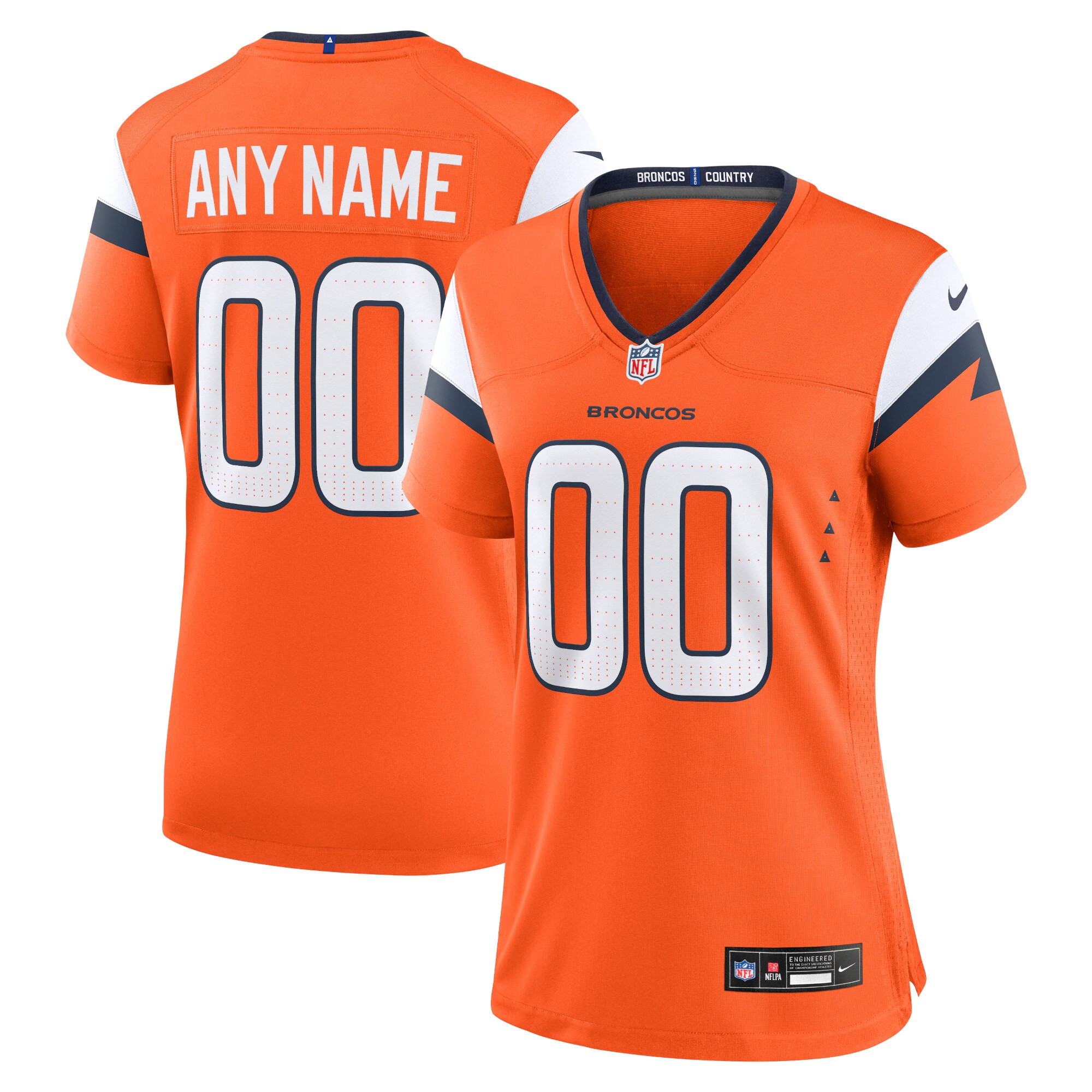 Broncos Orange Women’s Jersey nike custom - Nike Broncos Orange