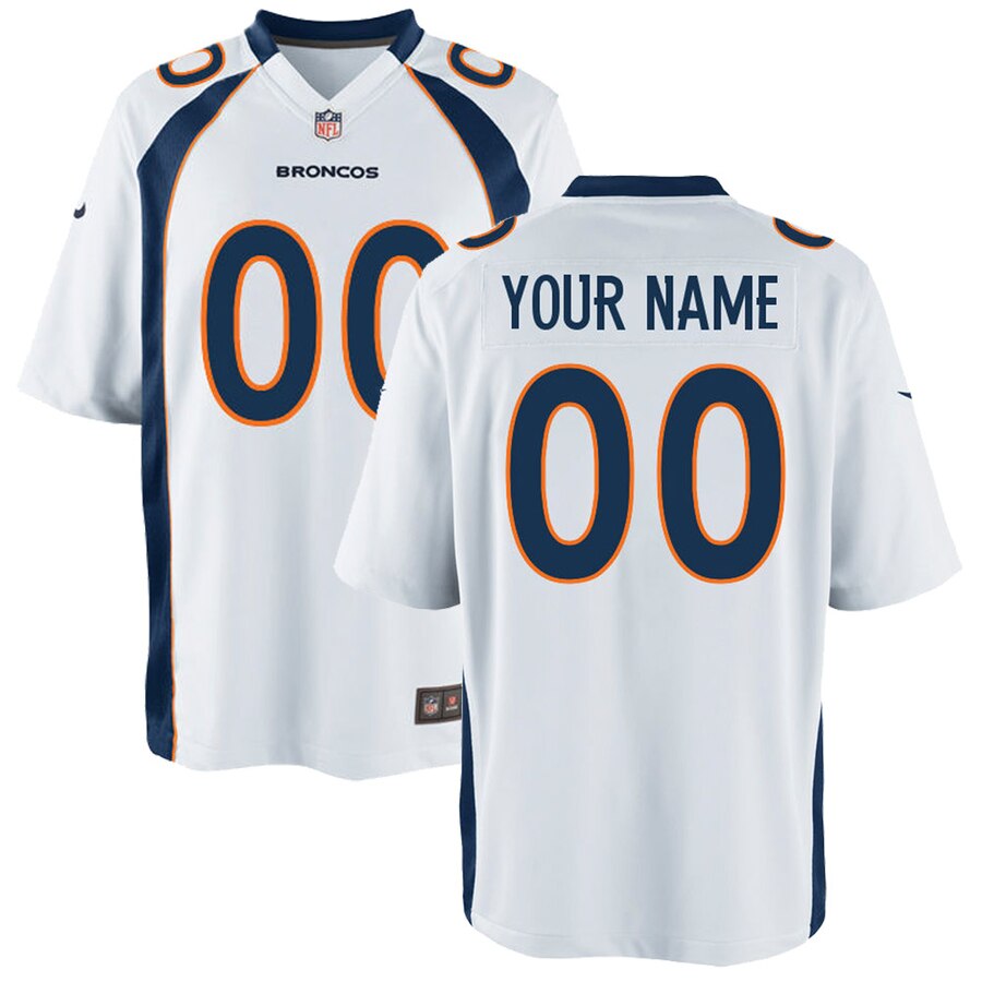 Broncos White Custom Jersey nike - Nike Broncos White Custom Jersey