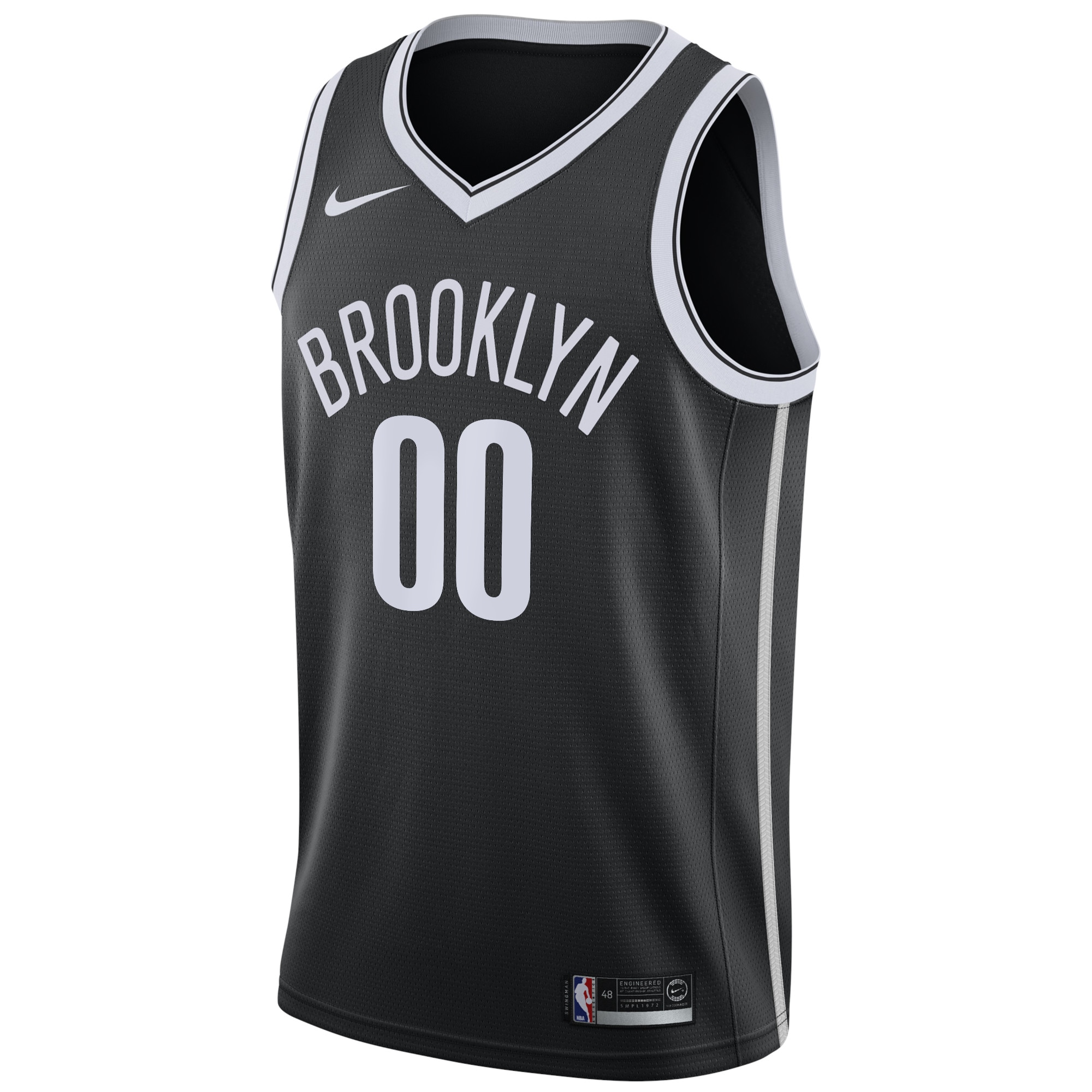 Alternative view of Brooklyn Nets Black Jersey - Nike - Association Edition #00