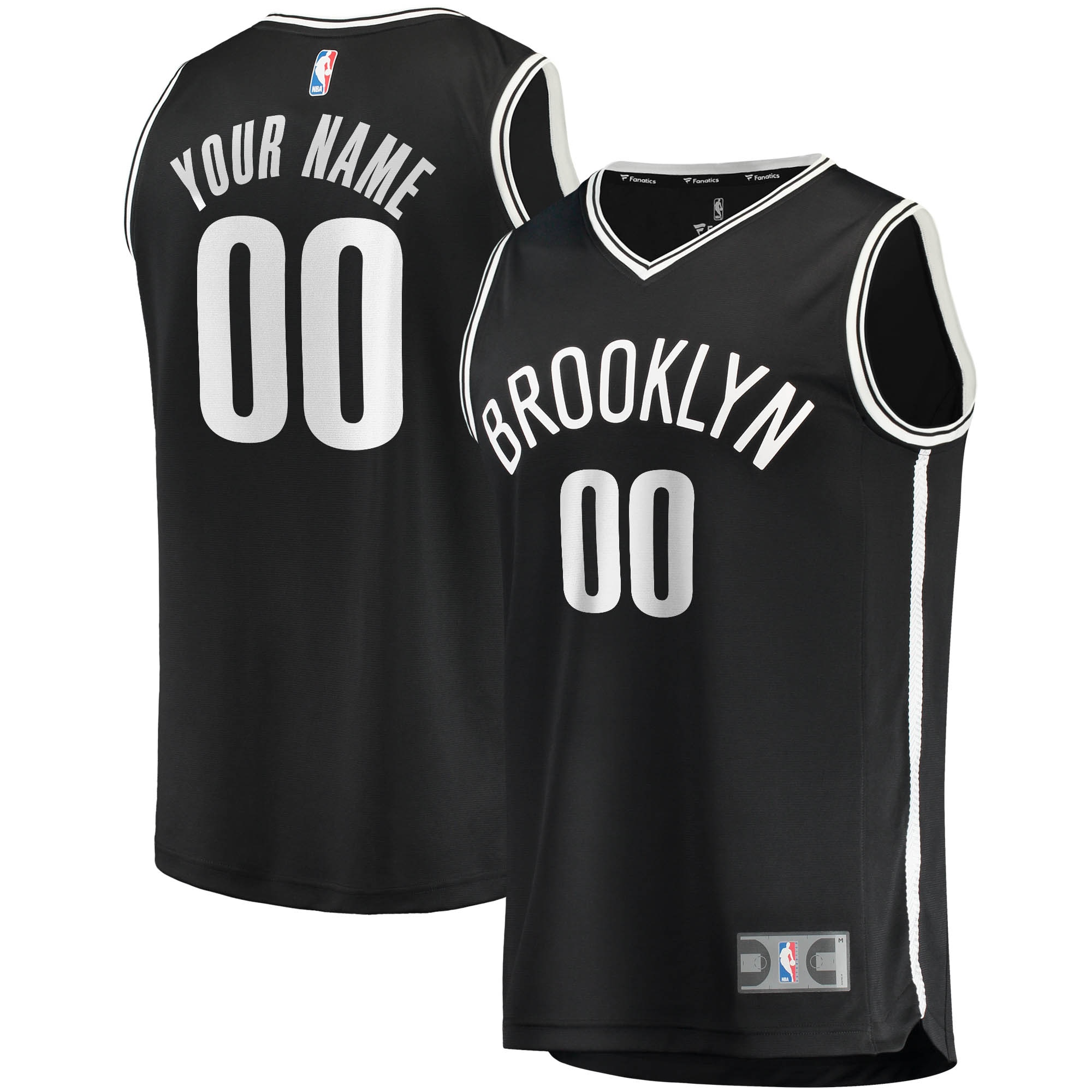 Brooklyn Nets Fanatics Fast Break Custom Jersey Black - Icon Edition