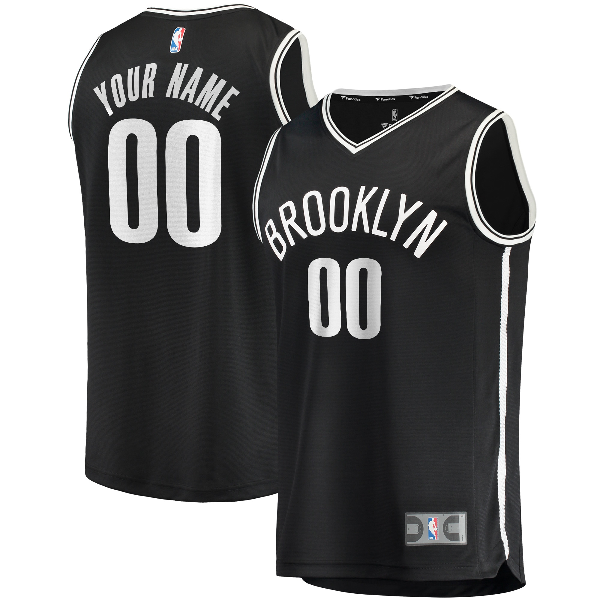 Brooklyn Nets Fanatics Youth Fast Break Custom Jersey Black - Icon Edition