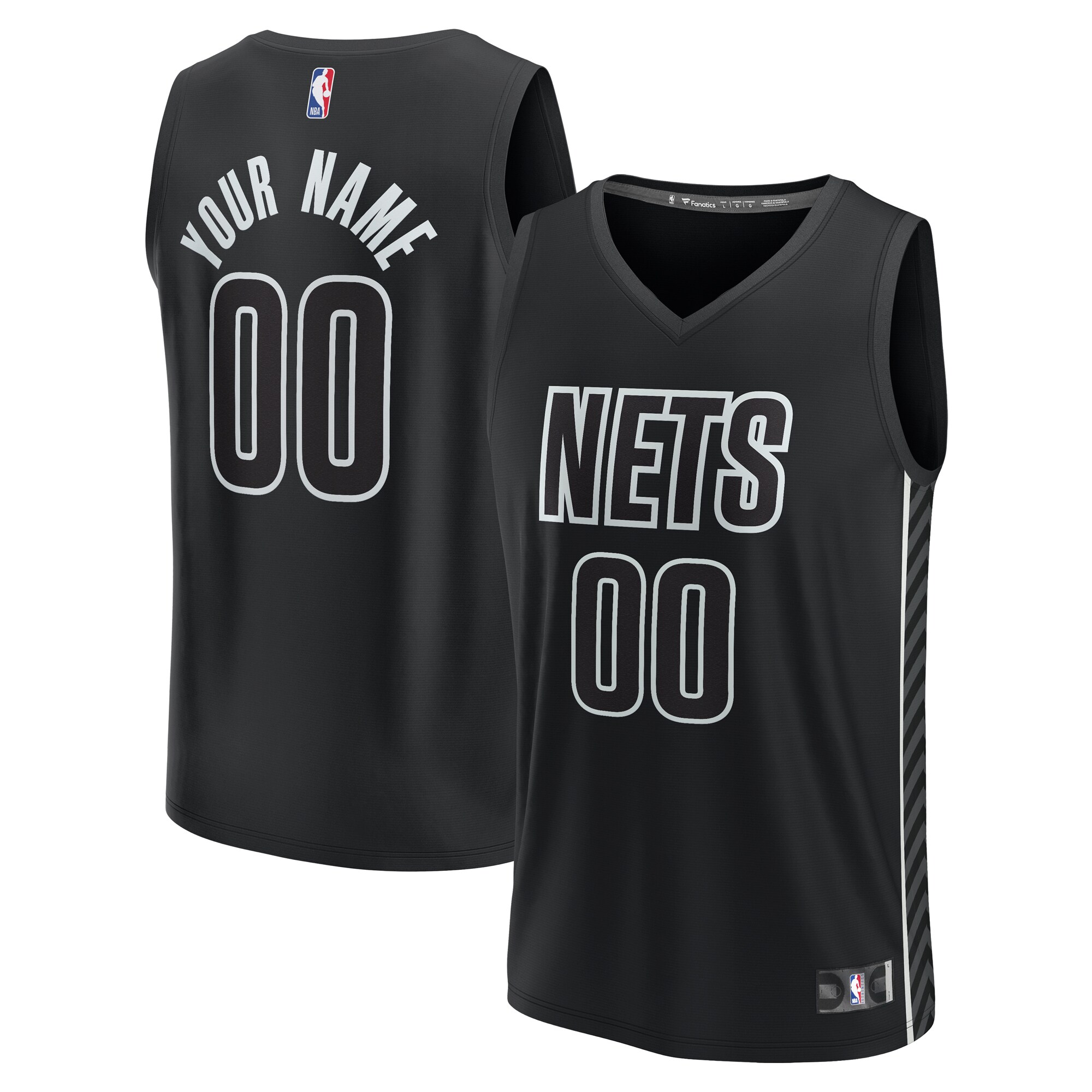 Brooklyn Nets Fanatics Youth Fast Break Custom Jersey - Statement Edition - Black