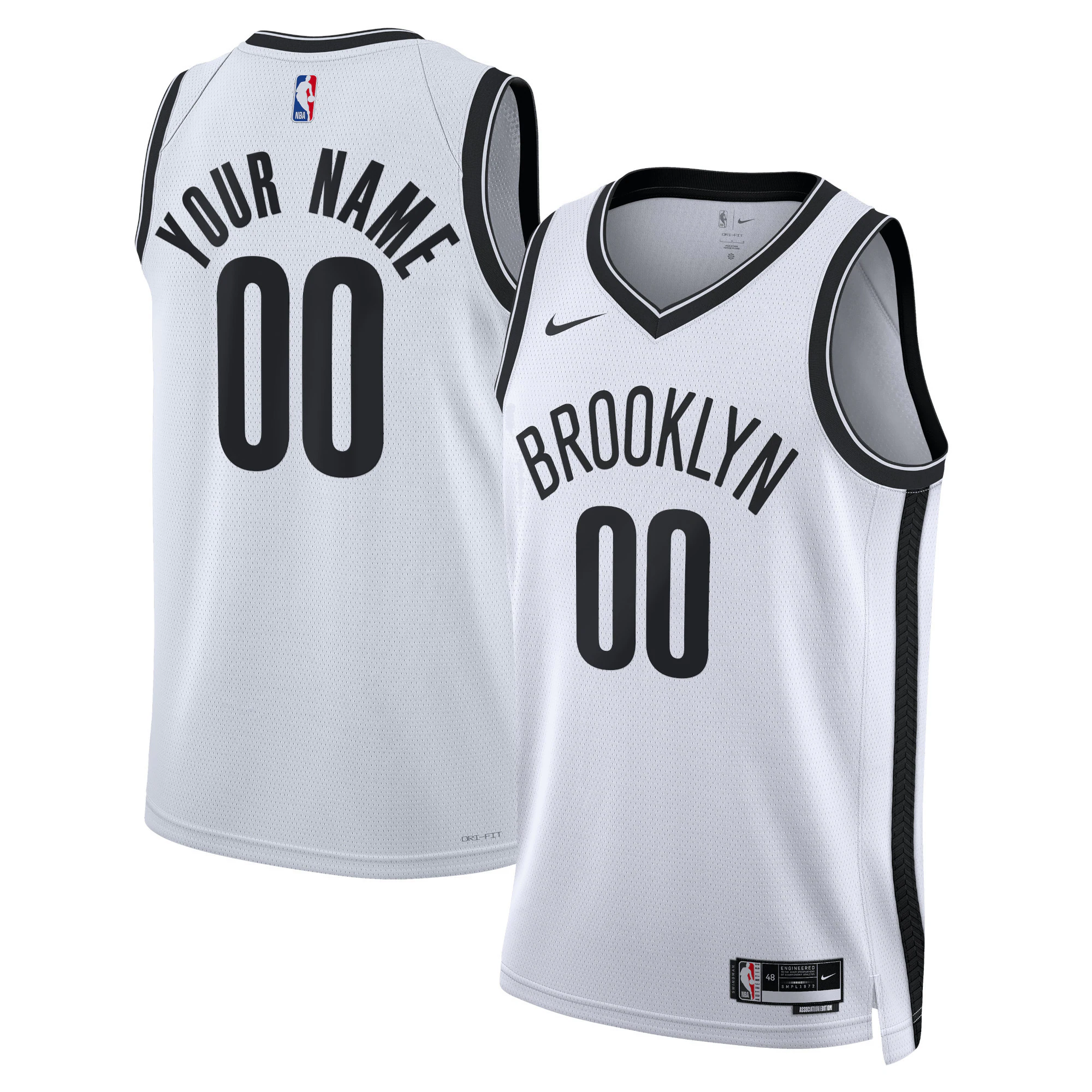 brooklyn Nike Nets White Custom Jersey - Nike Brooklyn Nets White