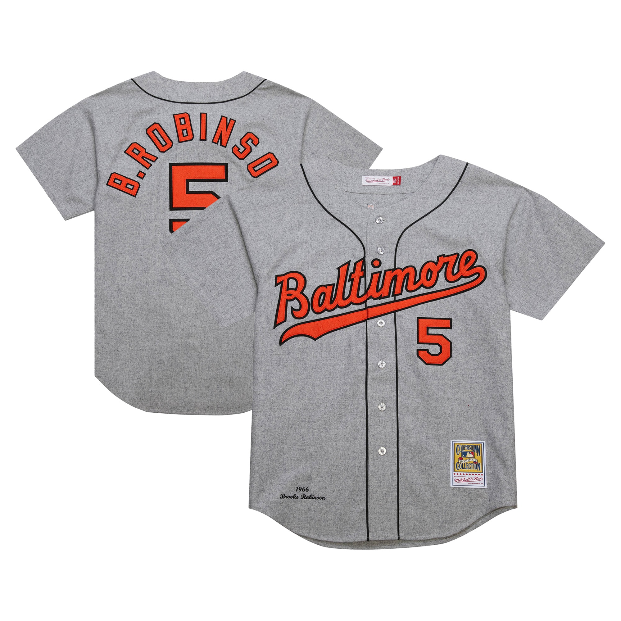 Brooks Robinson Baltimore Orioles Cooperstown Collection 1966 Jersey - Gray