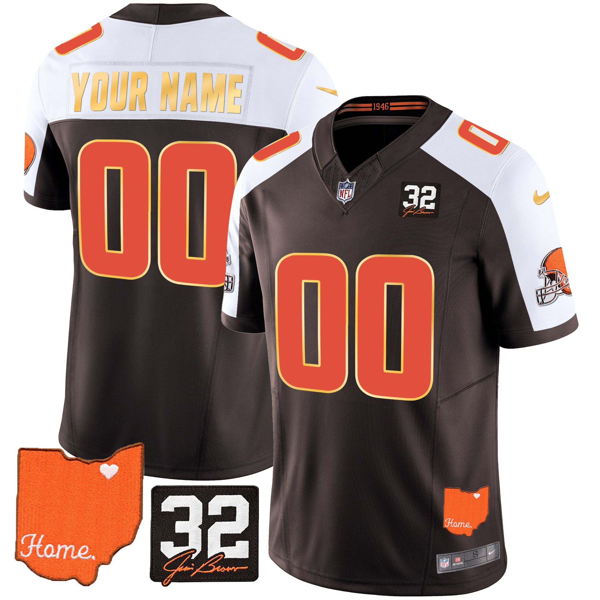 Browns Custom Brown Jersey - Nike - Show Your Pride!