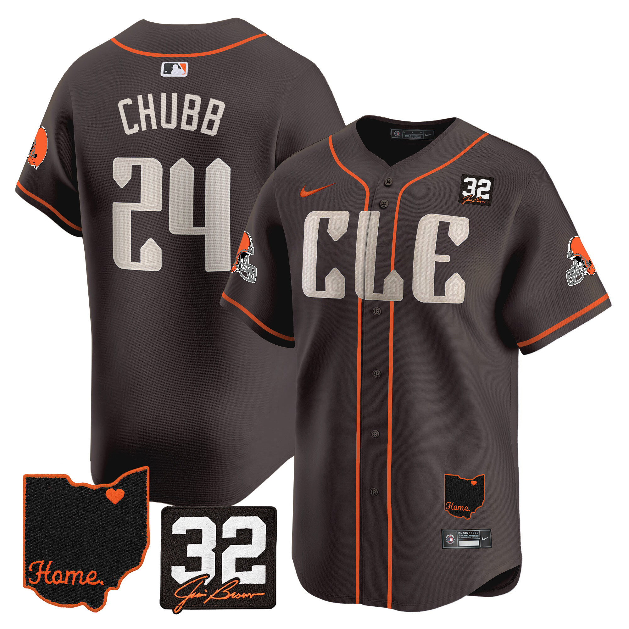 Alternative view of Browns Sanders #32 Gray Jersey - Nike - Limited Edition
