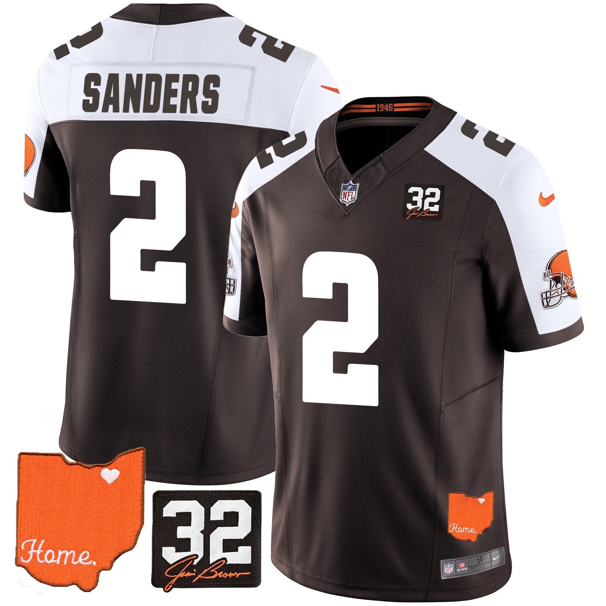 Browns Sanders #32 Jersey - Nike - Brown Home Edition