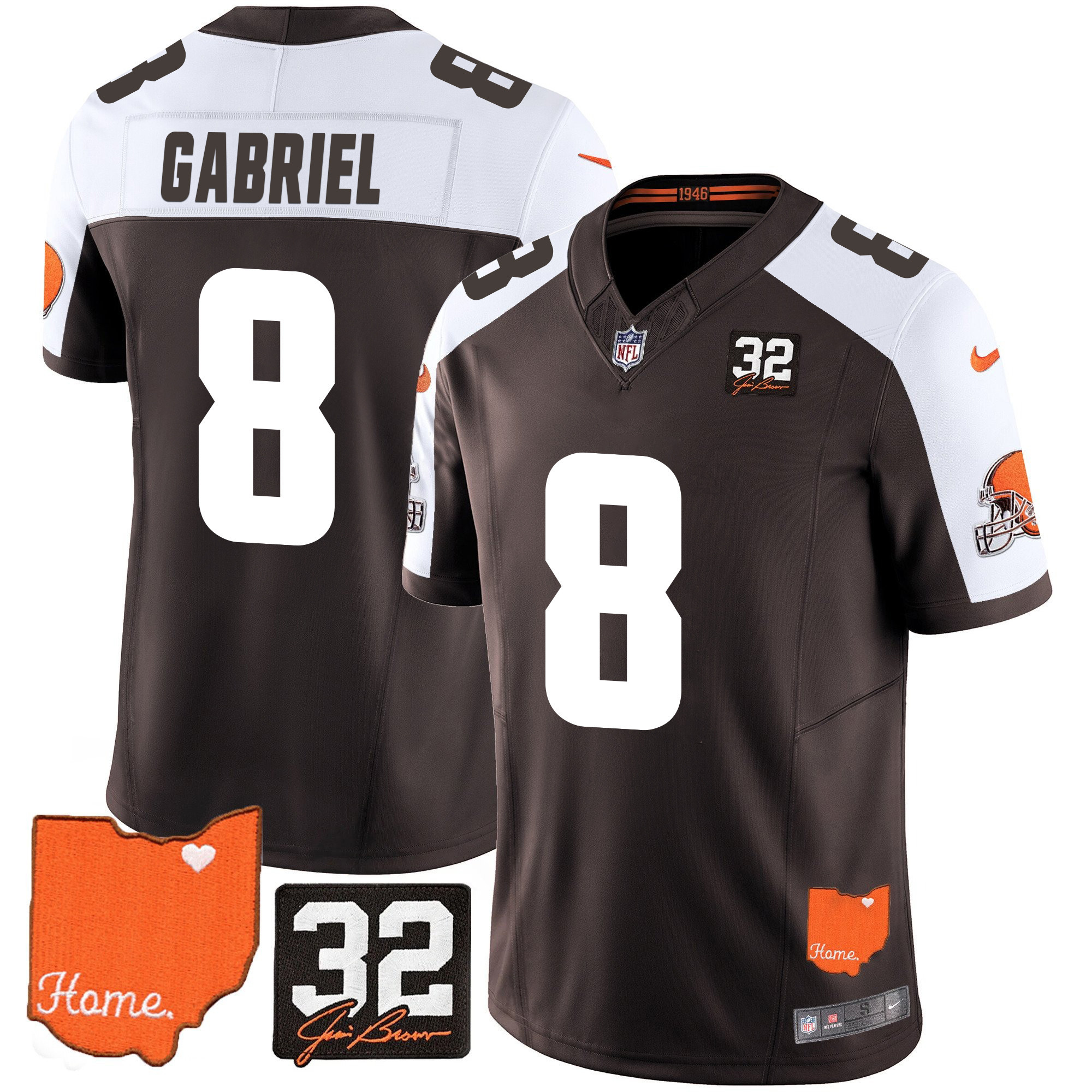 Alternative view of Browns Sanders #32 Jersey - Nike - Brown Home Edition