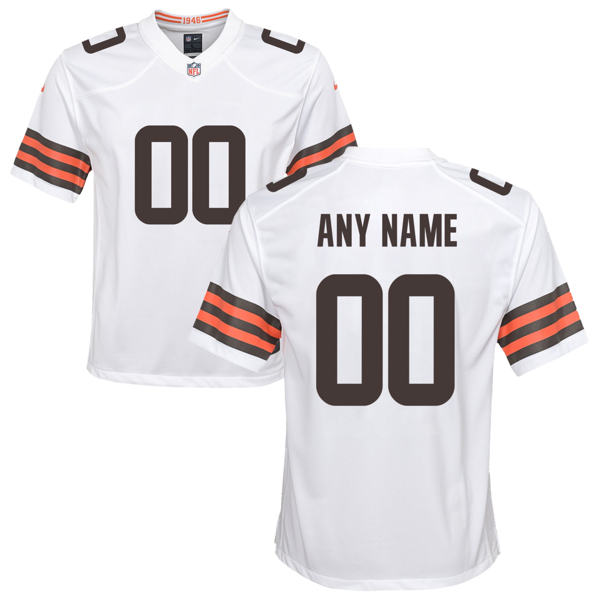 Alternative view of Browns White Custom Jersey nike - Browns White Custom Jersey - Nike 2
