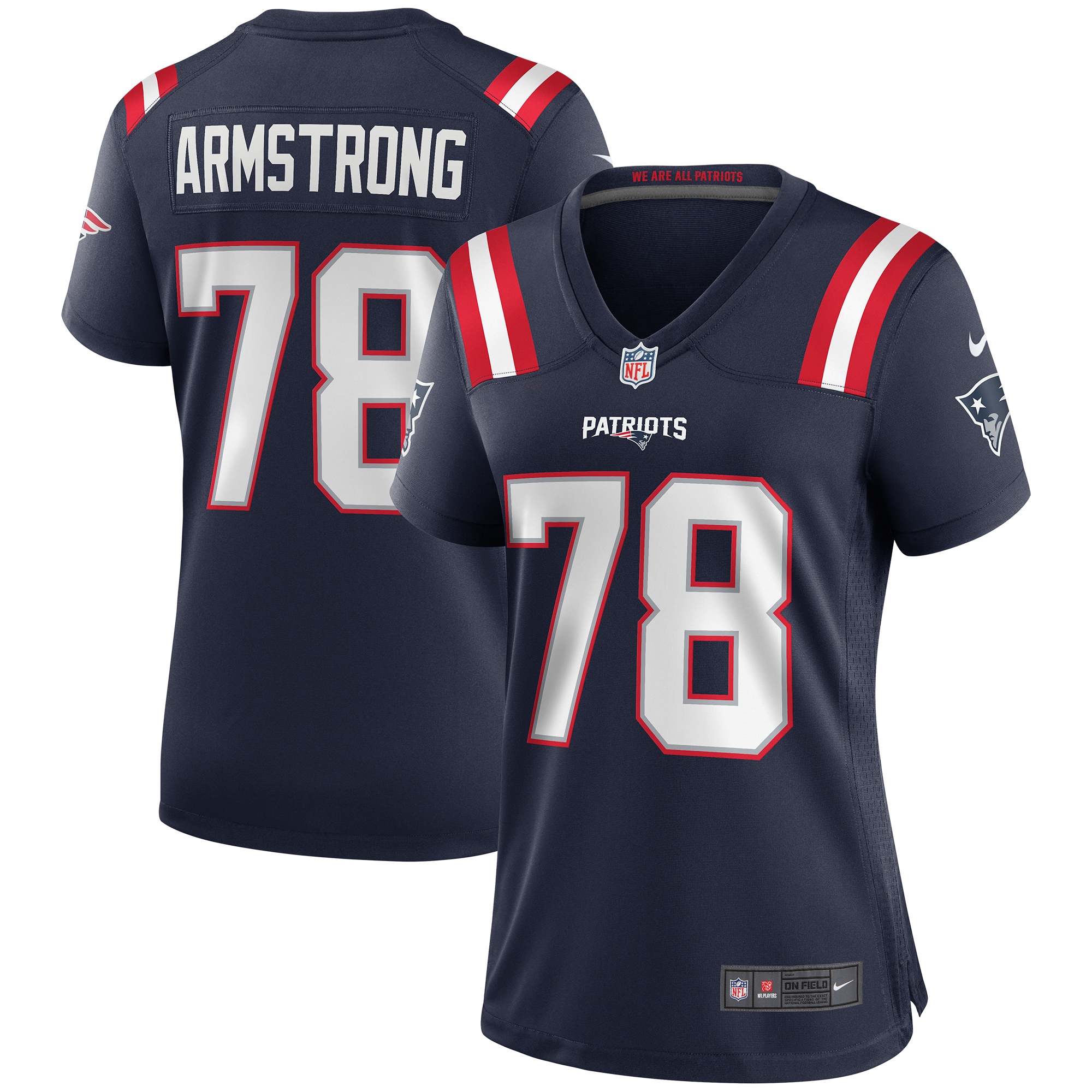 Bruce Armstrong New England Patriots Women's Game Retired Player Jersey - Navy