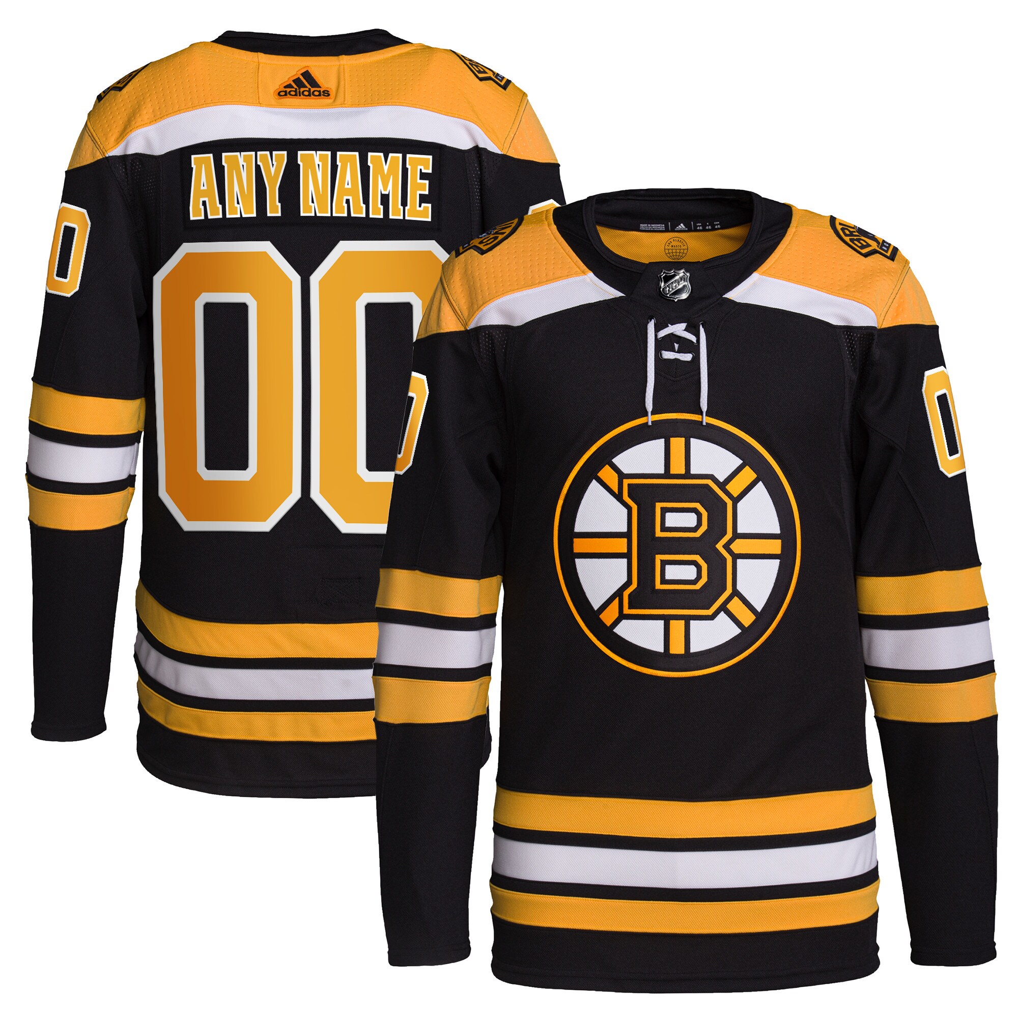 Bruins Black Gold Custom Jersey - Adidas Bruins Black & Gold Custom