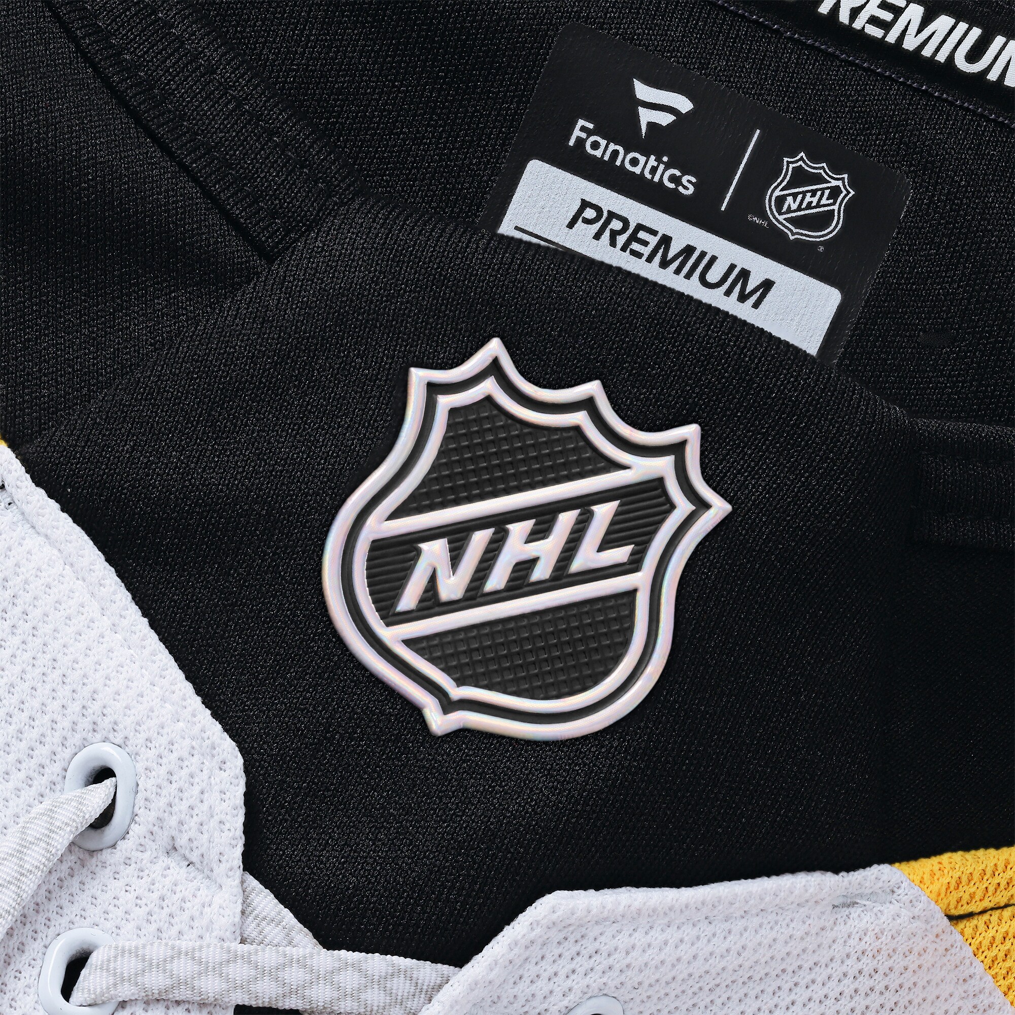Alternative view of Bruins White Away Jersey - Fanatics - Authentic NHL Gear