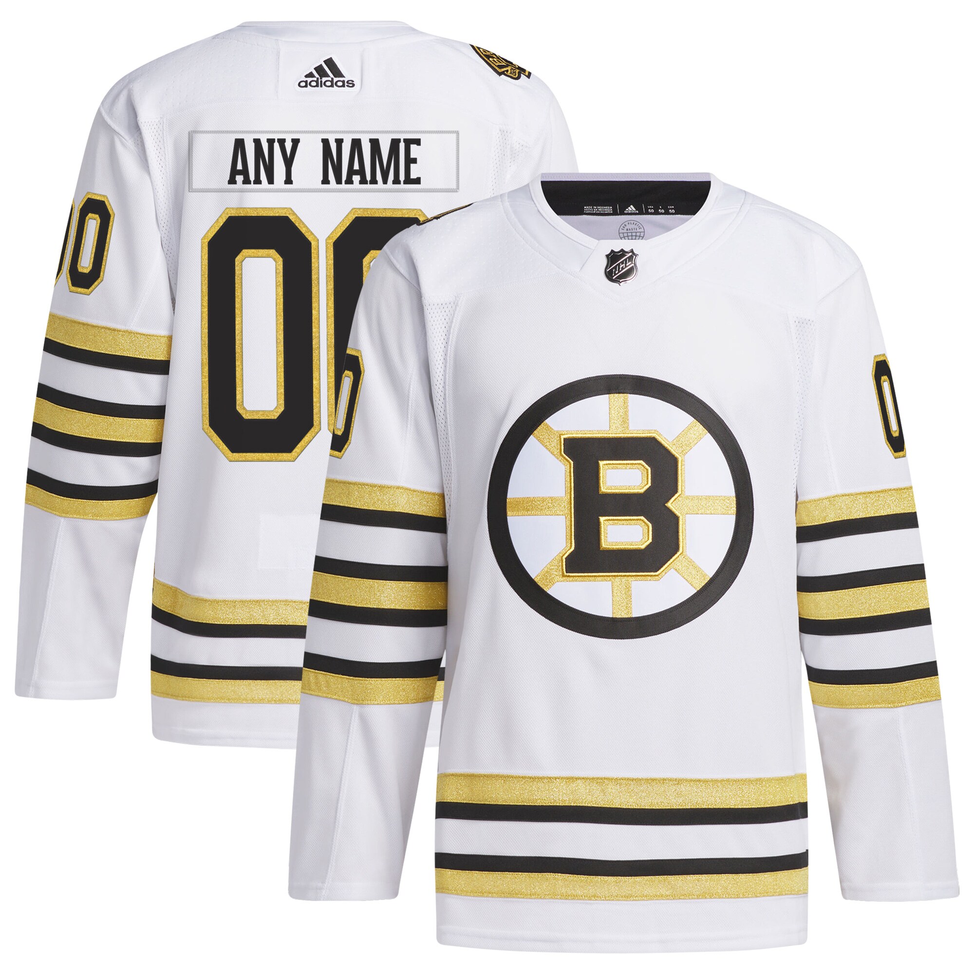 Bruins White Gold Jersey - Adidas Bruins White & Gold Jersey - Custom