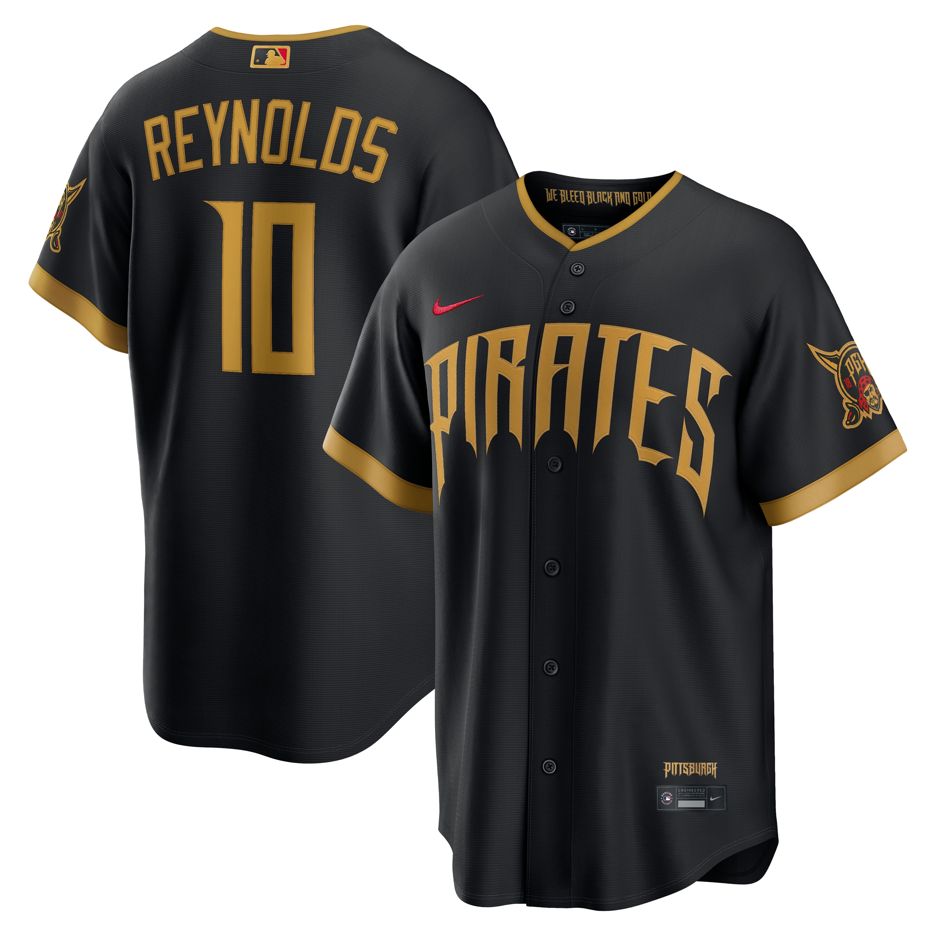 Bryan Reynolds Pittsburgh Pirates 2026 City Connect Stadium Jersey - Black