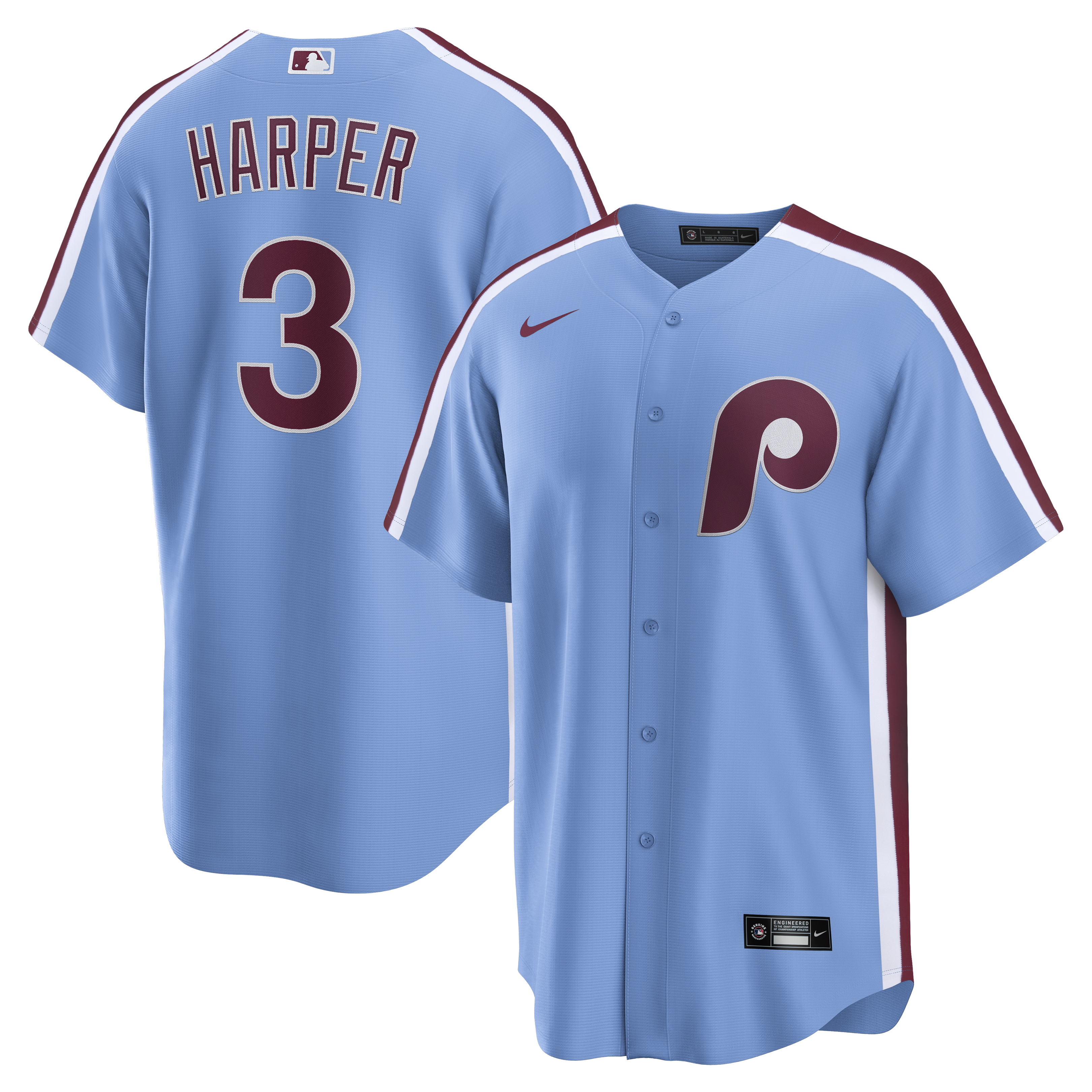 Bryce Harper Philadelphia Phillies Alternate Jersey - Light Blue