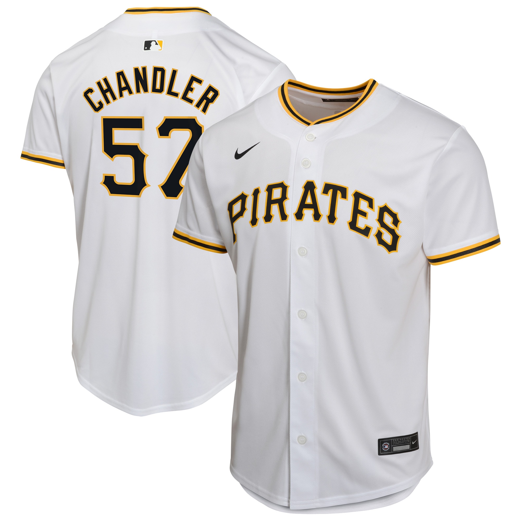 Bubba Chandler Pittsburgh Pirates Youth Home Player Game Jersey - White