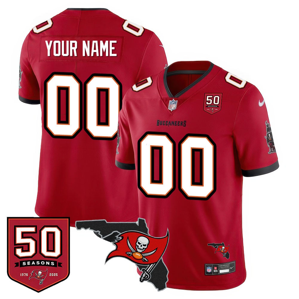 Buccaneers 50th Red Jersey - Nike Buccaneers 50th Season Custom Red