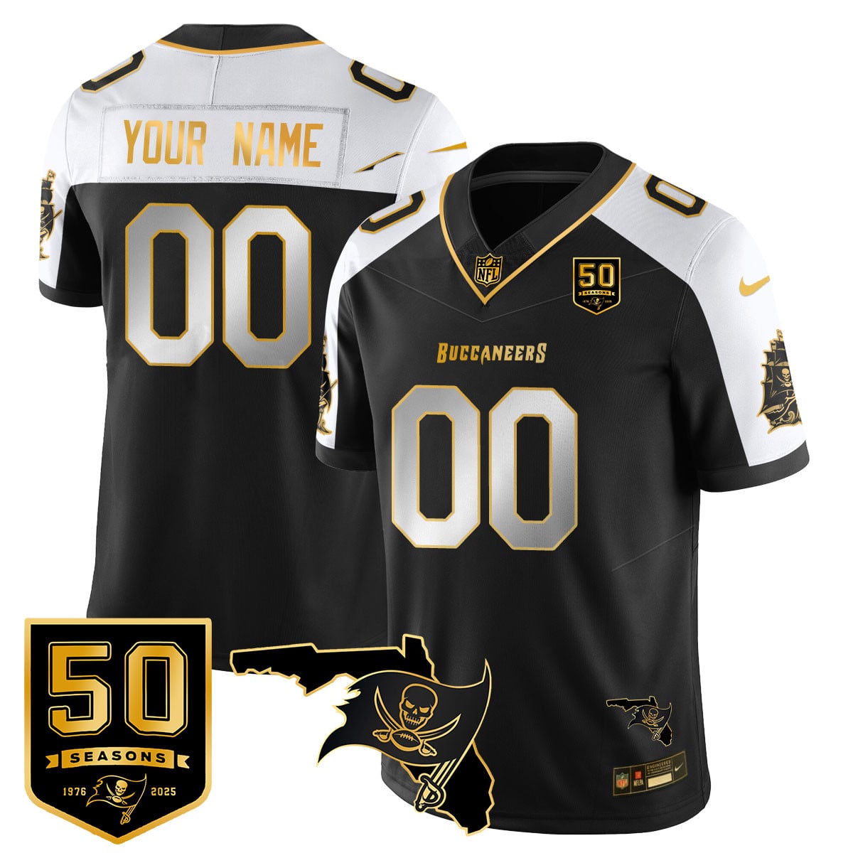 Alternative view of Buccaneers 50th Red Jersey - Nike Buccaneers 50th Season Custom Red