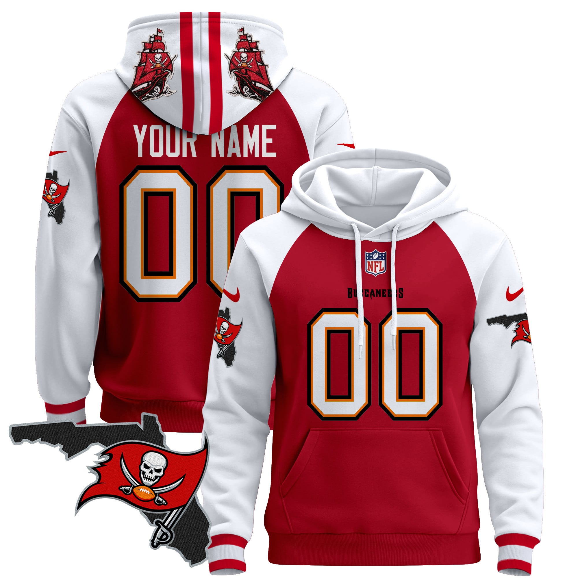 Alternative view of Buccaneers Black Hoodie - Nike - Custom NFL Jersey Style