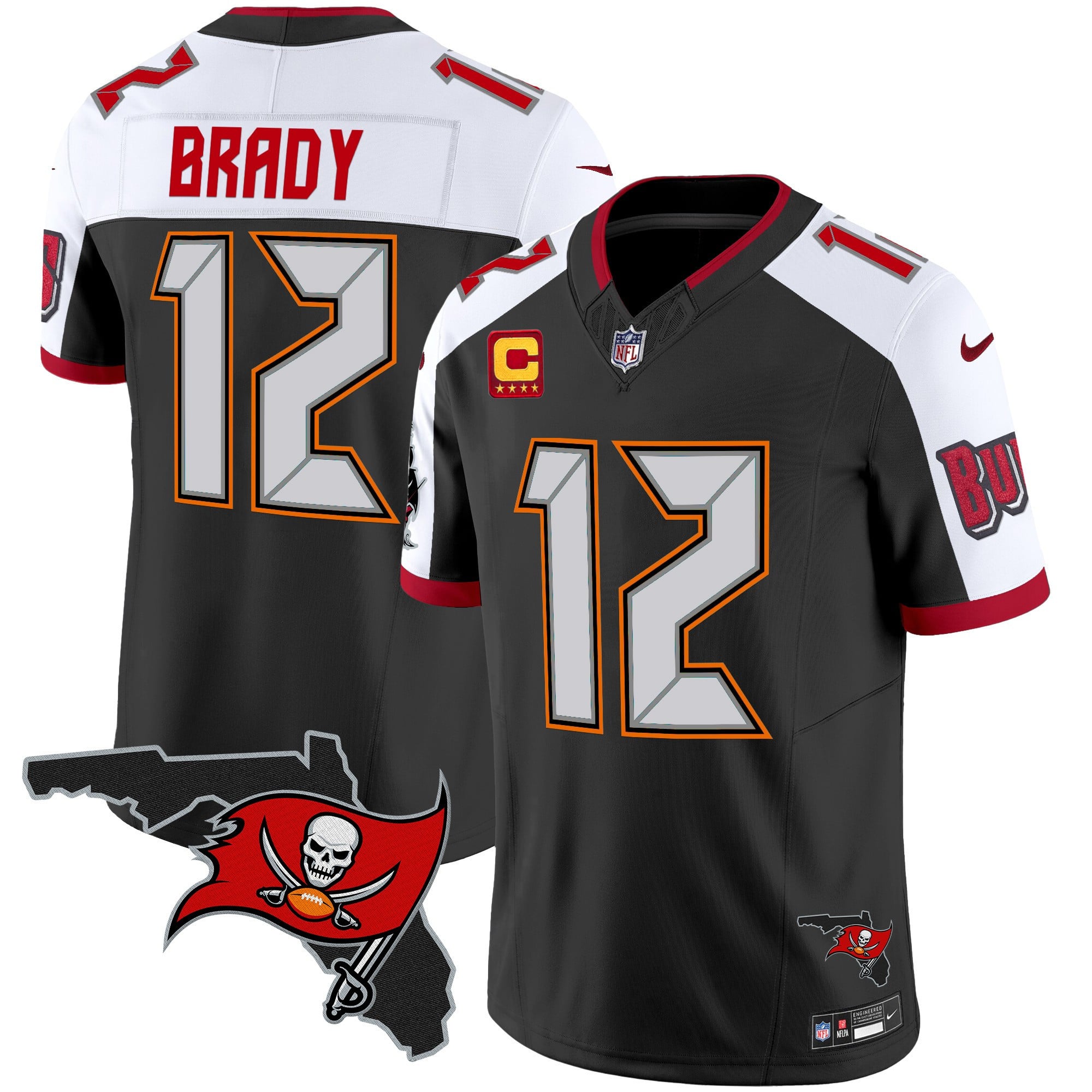 Buccaneers Brady Black Jersey - Nike Buccaneers Brady #12 Black