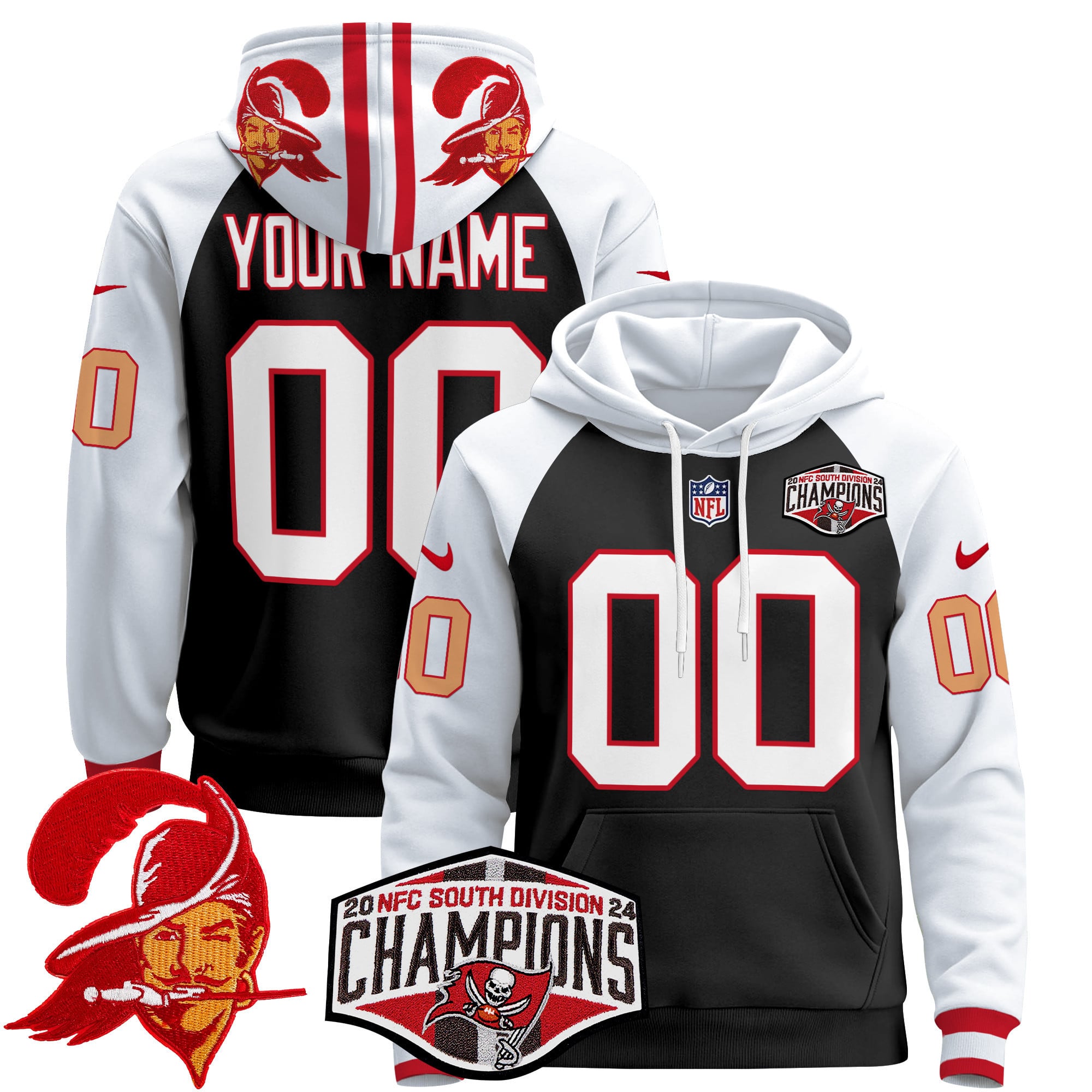 Alternative view of Buccaneers Champions Orange Hoodie - Custom Buccaneers Orange & White