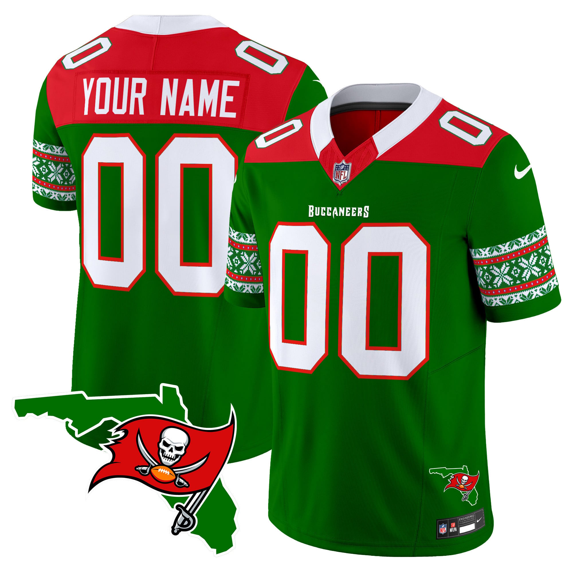 Alternative view of Buccaneers Christmas Jersey - Nike - Red/Green Sweater Design