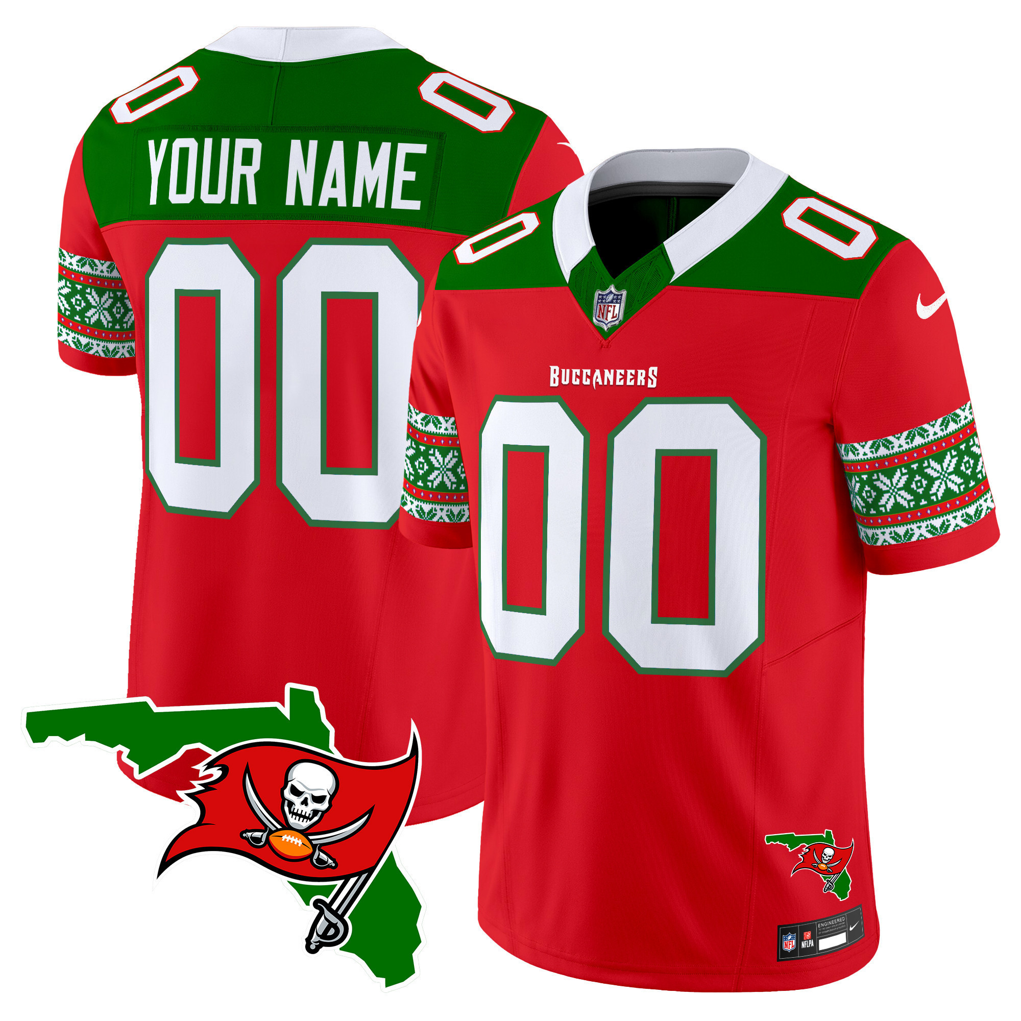 Buccaneers Christmas Jersey - Nike - Red/Green Sweater Design
