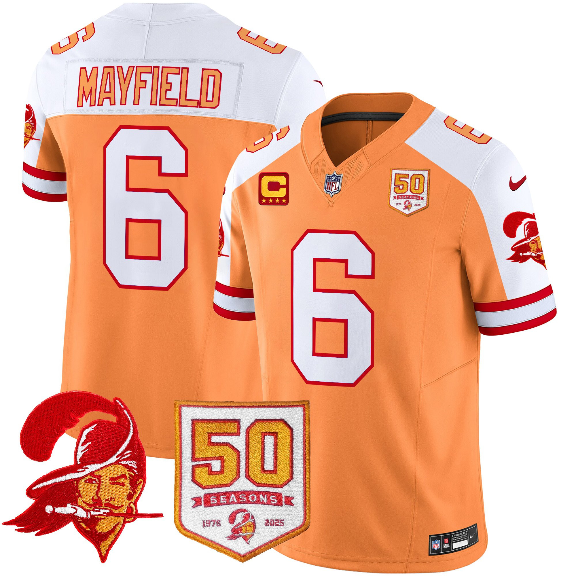Alternative view of Buccaneers Egbuka #2 Jersey - Nike - 50th Season Throwback