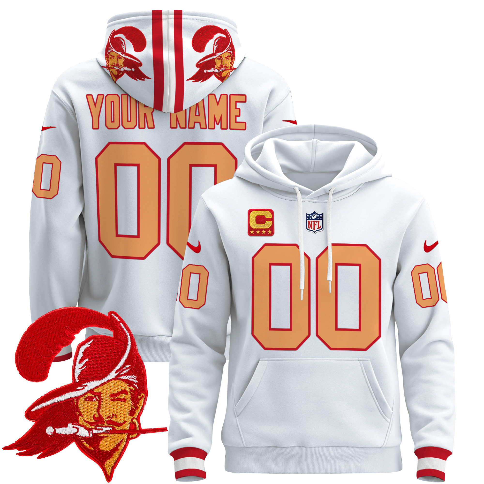 Alternative view of Buccaneers Orange Jersey Hoodie - Nike - Custom Name & Number