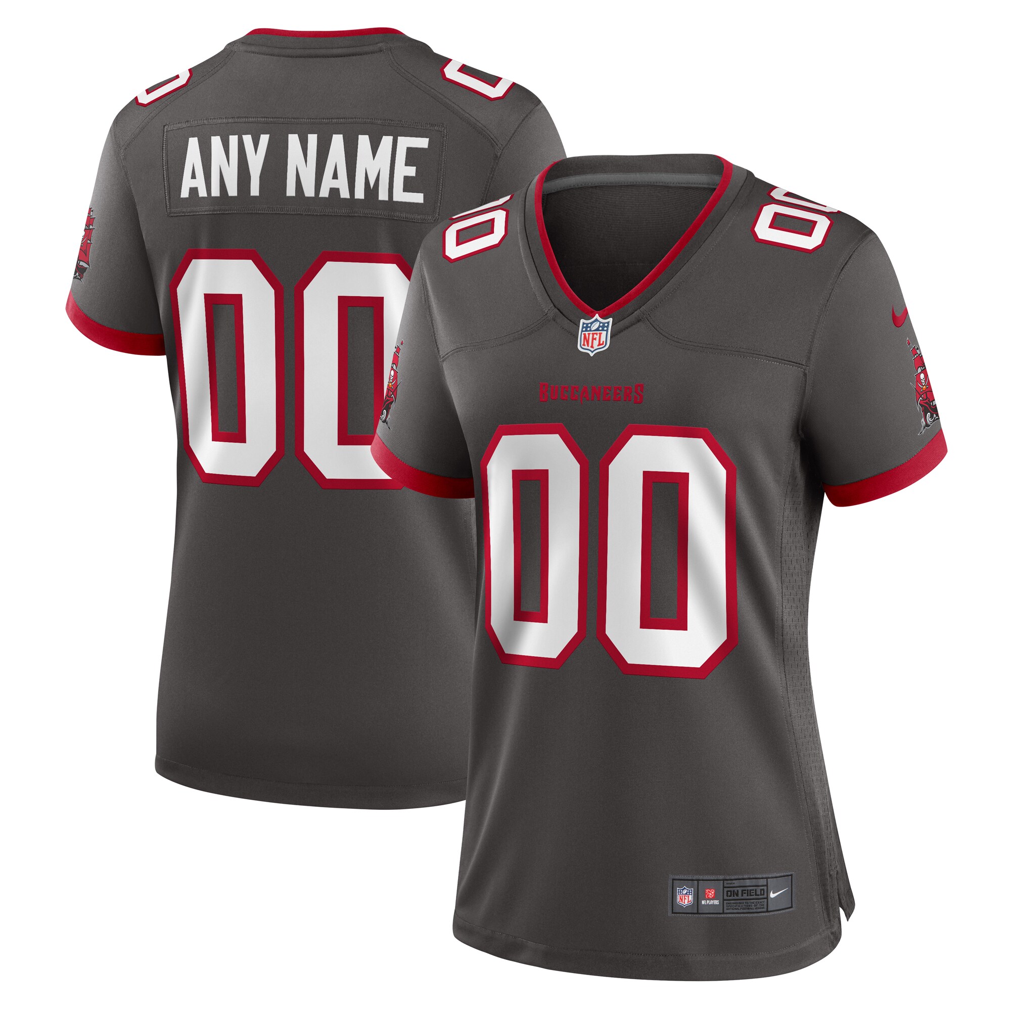 Alternative view of Buccaneers Pewter Custom Jersey nike - Nike Buccaneers Pewter Custom 2