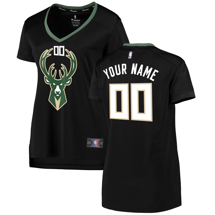 Bucks Black Custom Jersey fanatics - Fanatics Bucks Black Custom 2