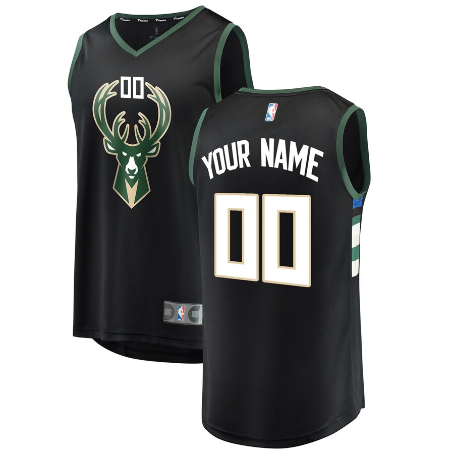 Bucks Black Custom Jersey fanatics - Fanatics Bucks Black Custom