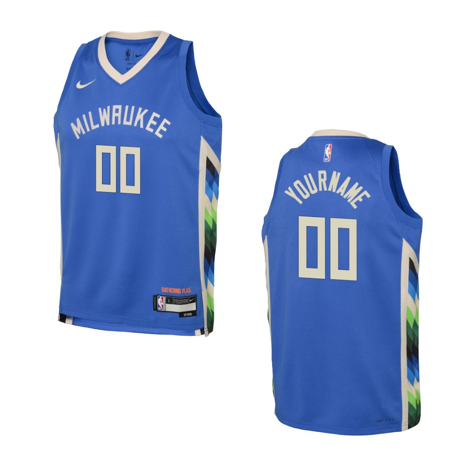 Bucks Blue Gathering Jersey - Nike Milwaukee Bucks Blue Jersey