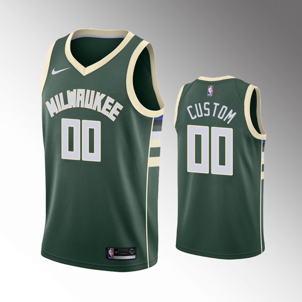 Bucks Custom Green Jersey - Nike Milwaukee - Personalized